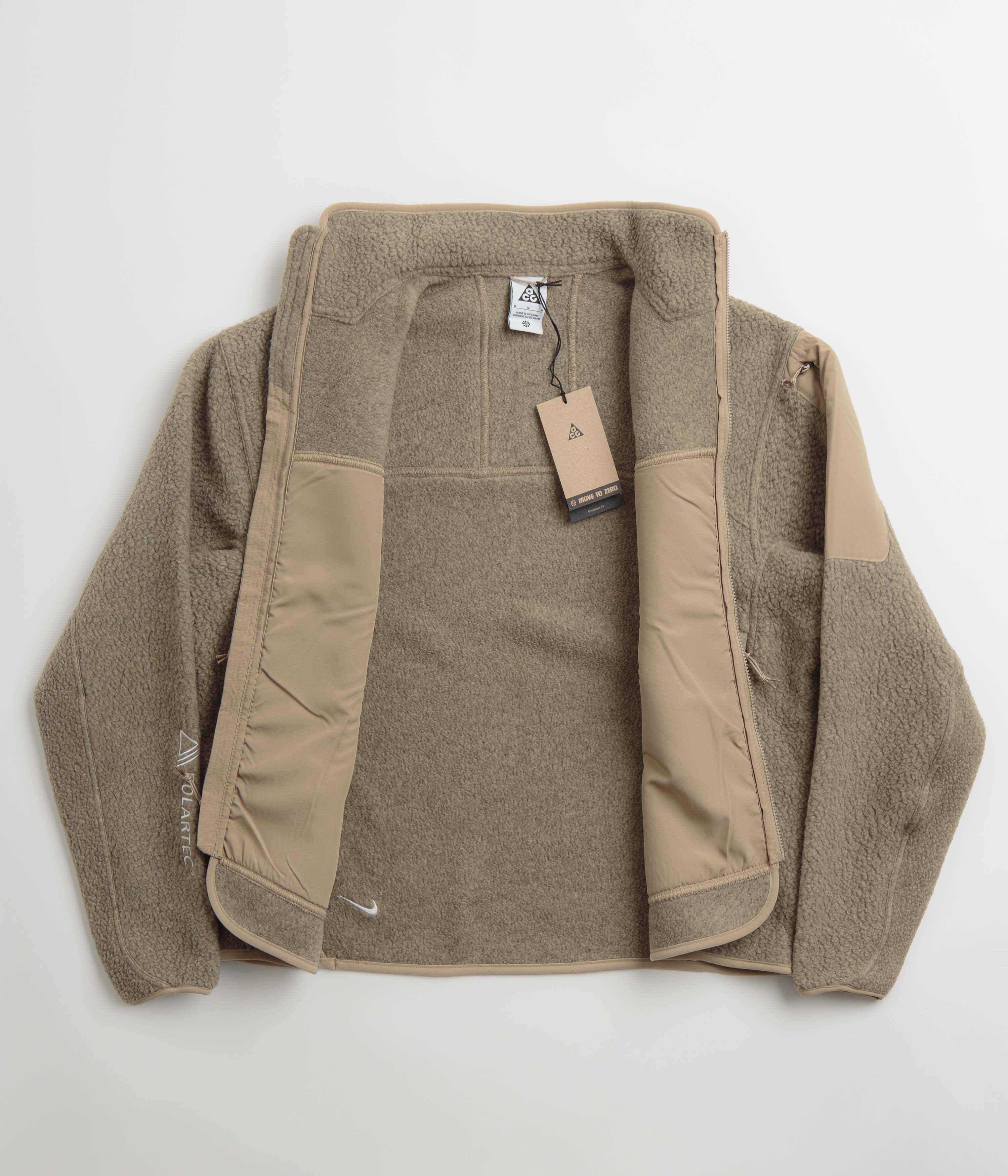 Nike ACG Womens Arctic Wolf Full-Zip Fleece - Khaki / Khaki / Summit White - Image 5