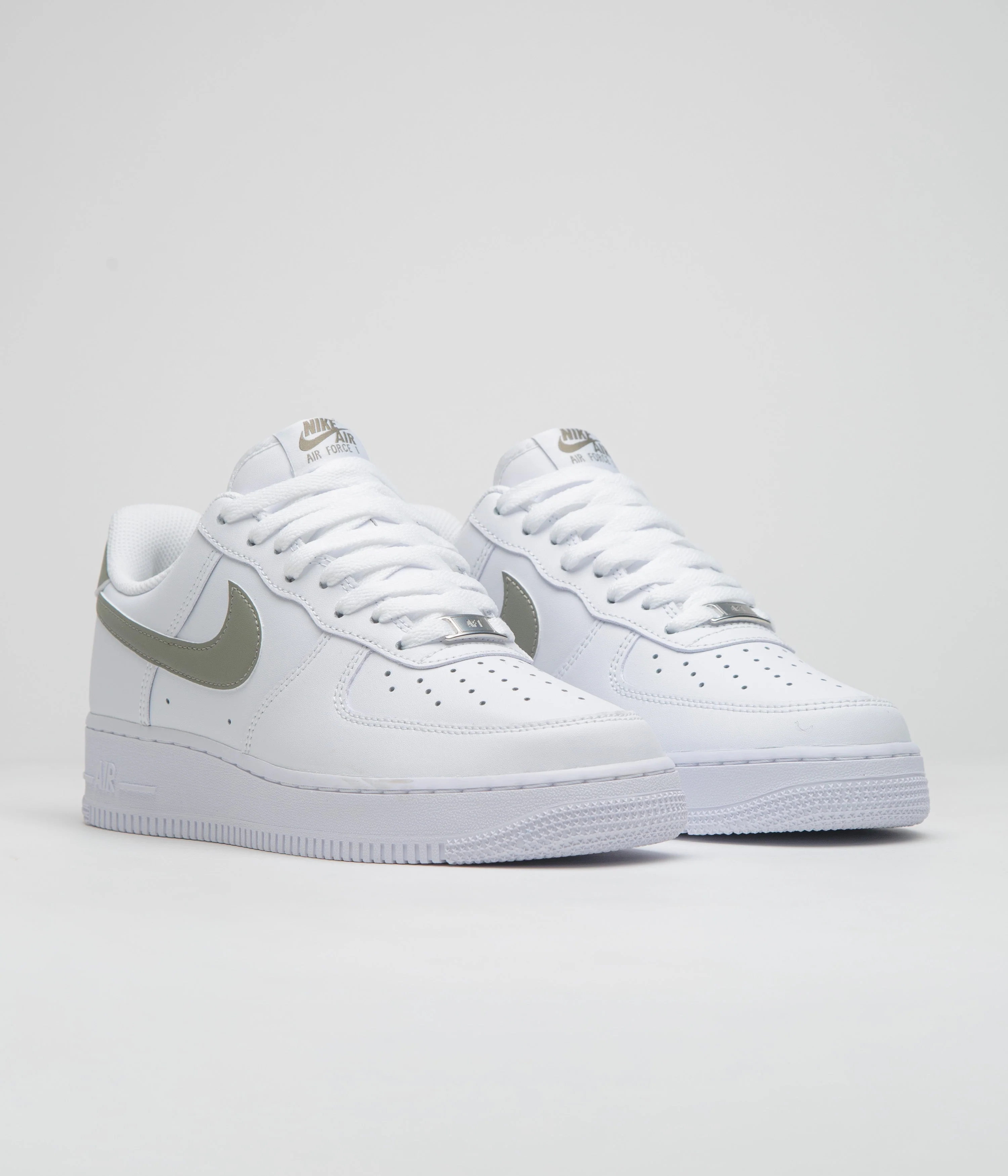 Nike Air Force 1 '07 Shoes - White / Light Army - Image 2
