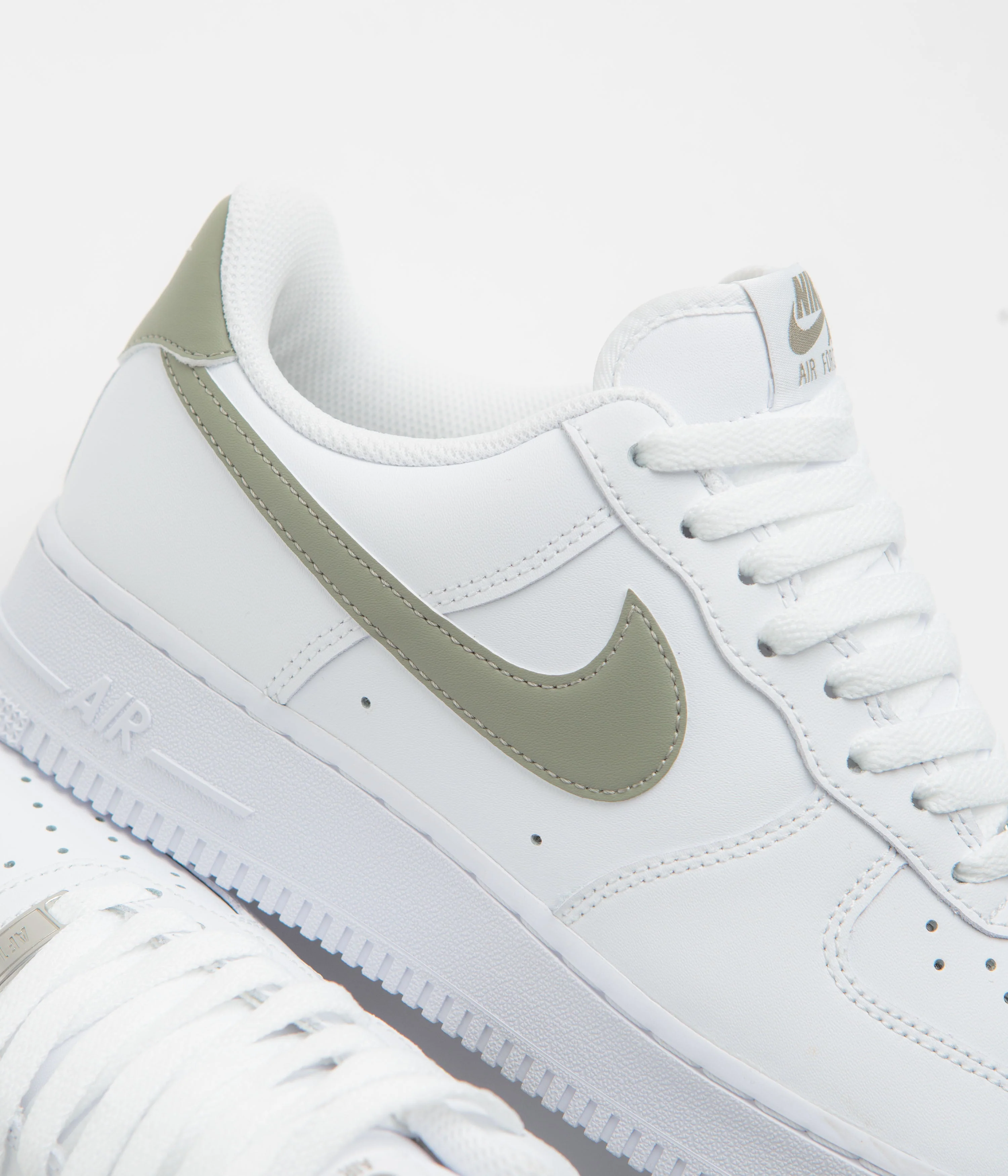 Nike Air Force 1 '07 Shoes - White / Light Army - Image 3