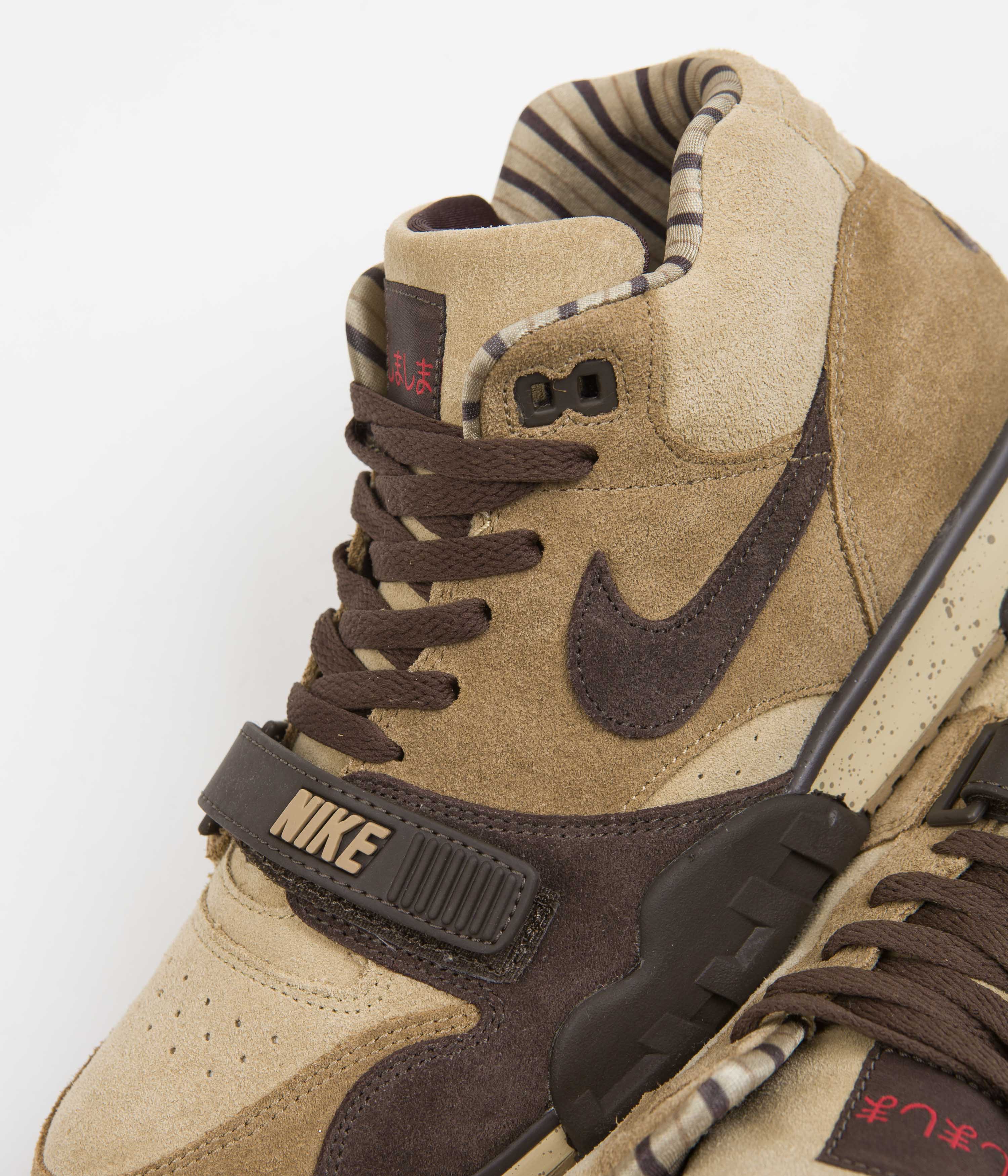 Nike Air Trainer 1 Shoes - Hay / Baroque Brown - Taupe - Varsity Red - Image 3