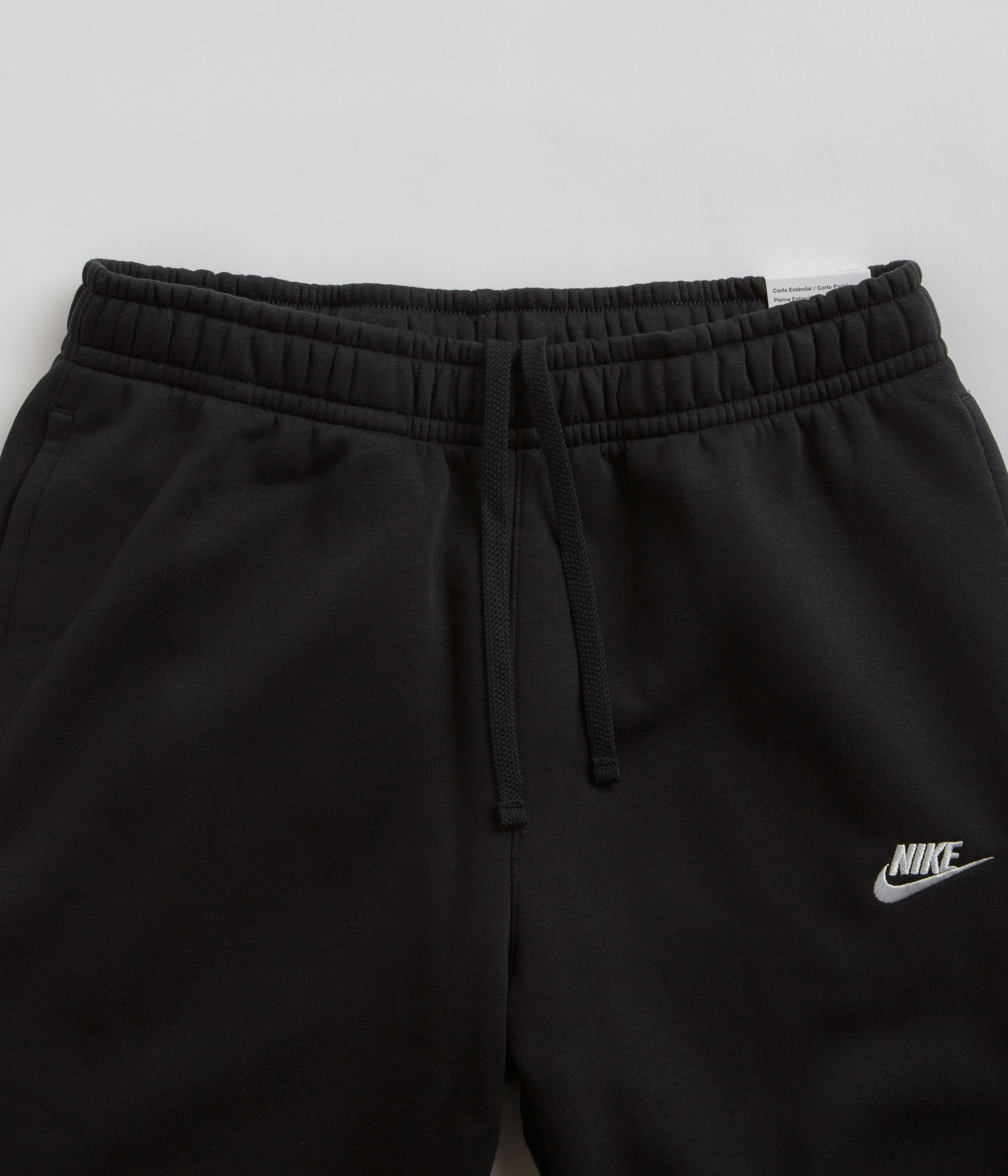 Nike Club Fleece Sweatpants - Black / Black / White - Image 4
