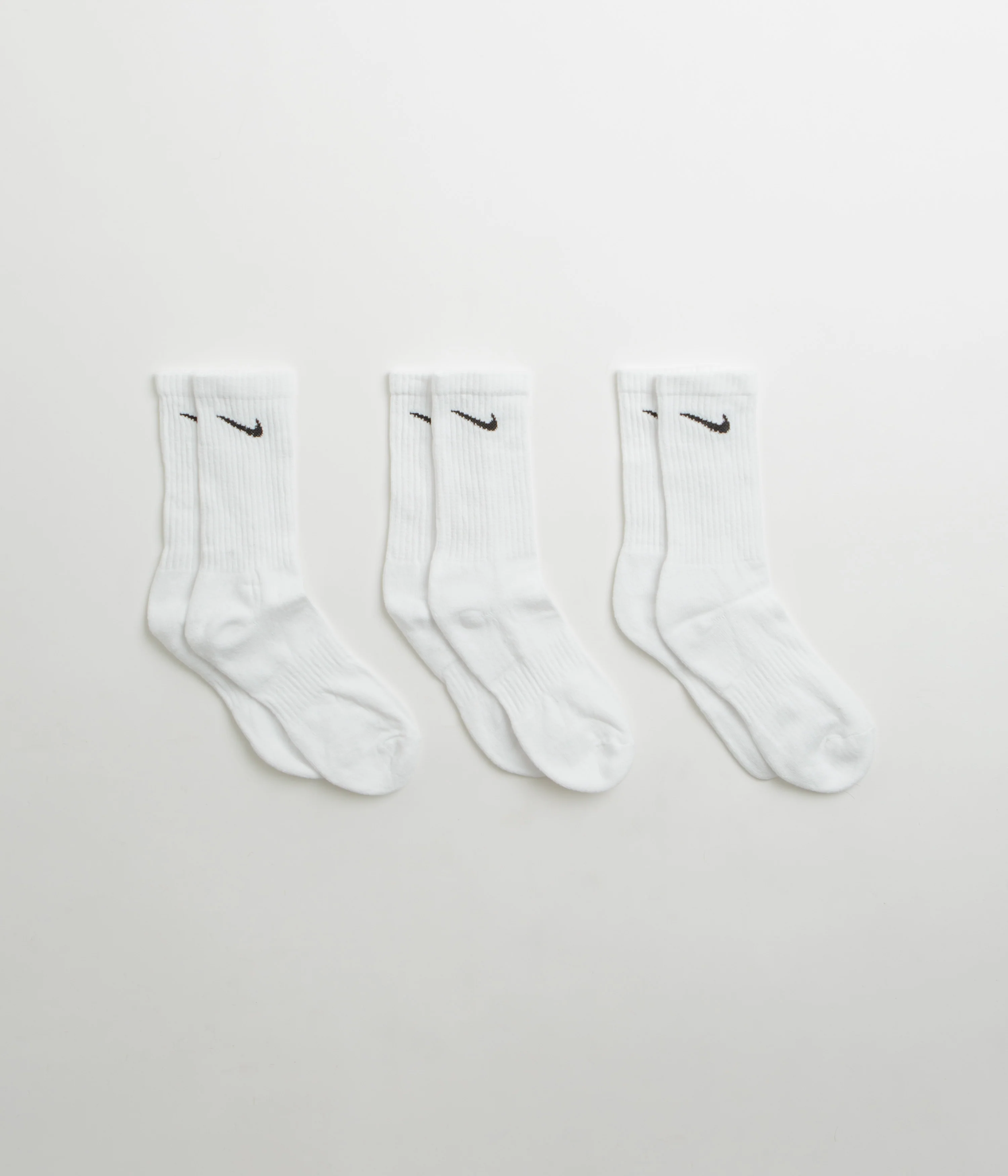 Nike Everyday Cushioned Training Crew Socks (3 Pair) - White / Black