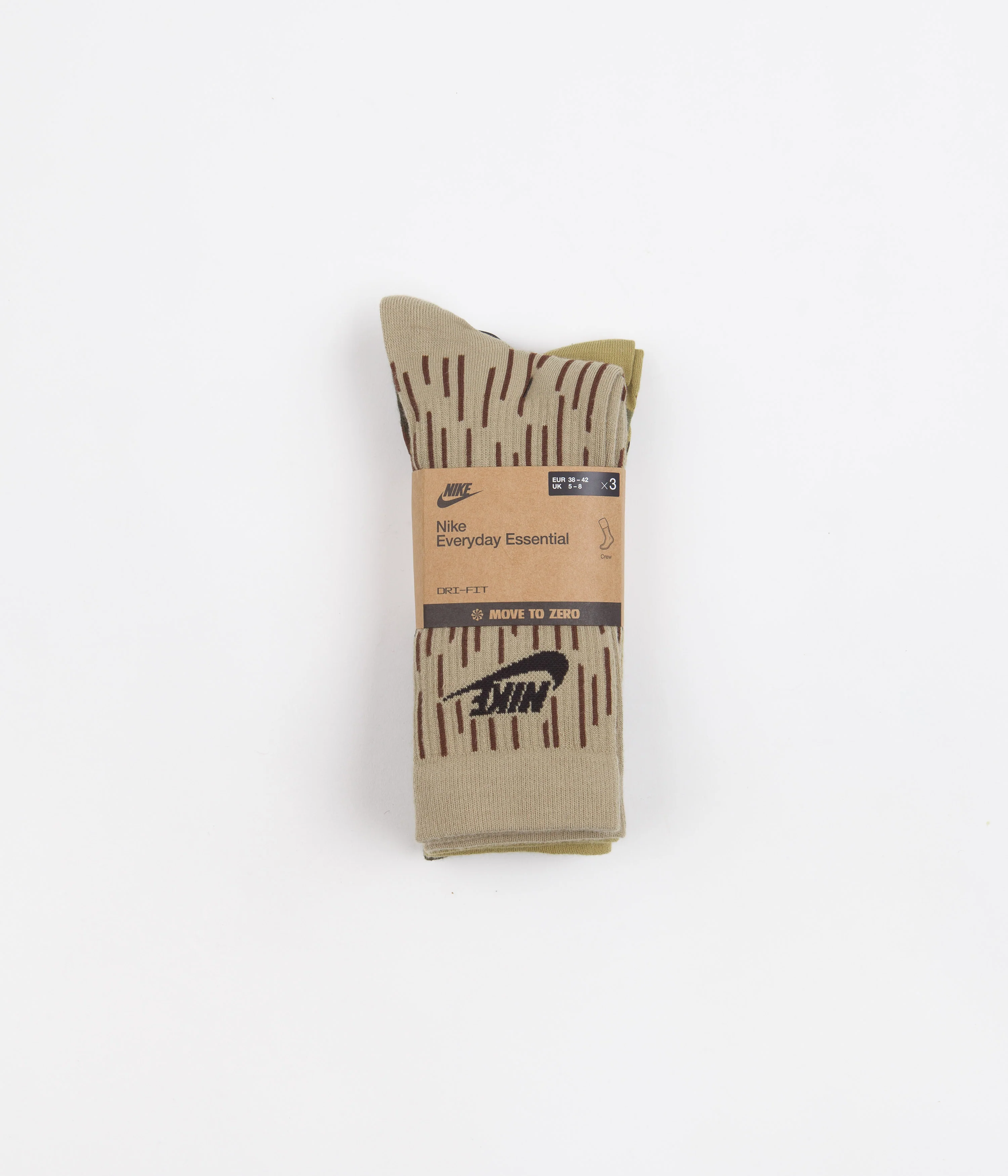 Nike Everyday Essential Crew Socks (3 Pair) - Brown / Camo / Multi - Image 3