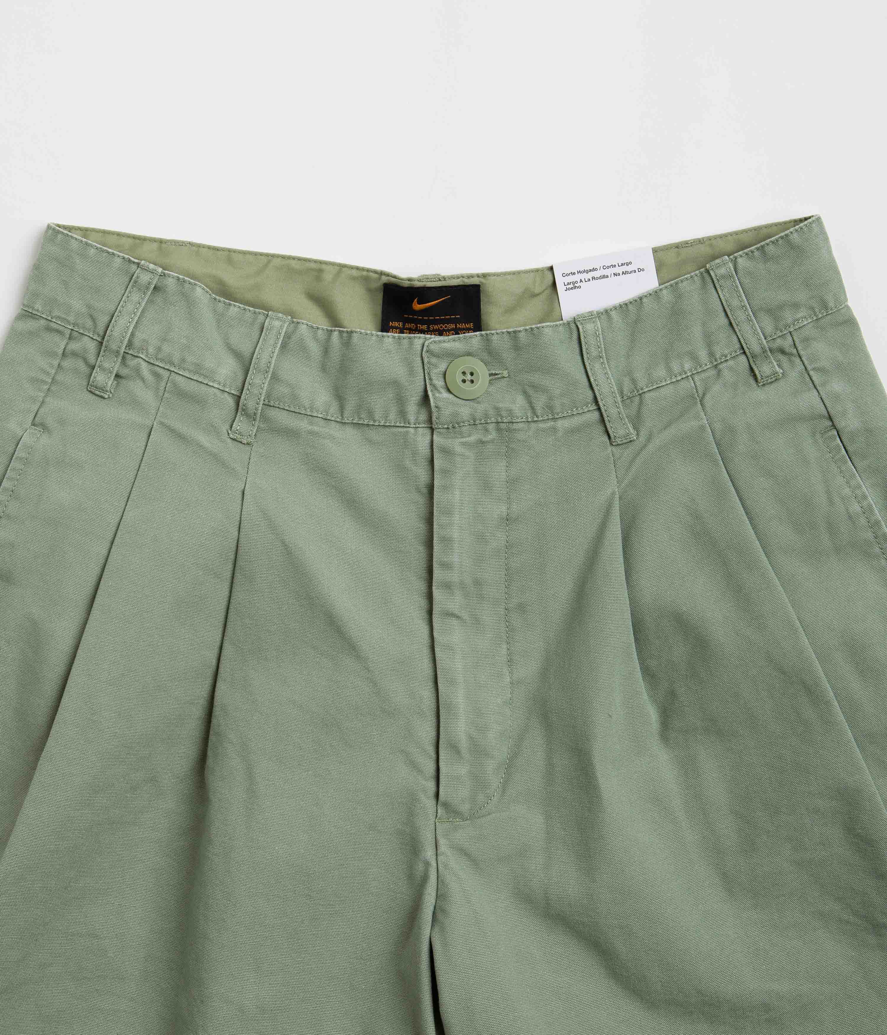 Nike Pleated Chino Shorts - Oil Green / White - Image 4