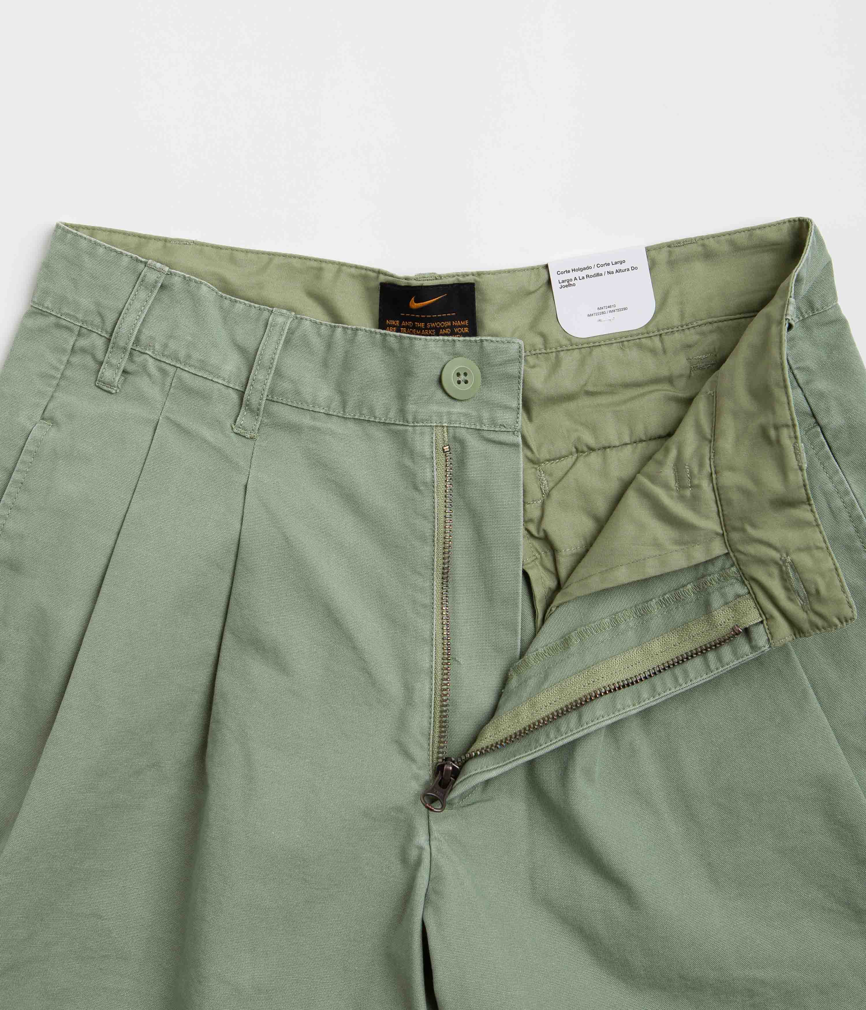 Nike Pleated Chino Shorts - Oil Green / White - Image 5