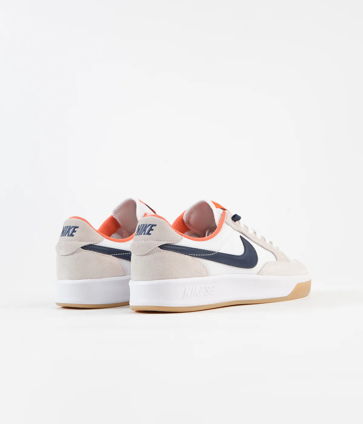 Nike SB Adversary Premium Shoes - White / Midnight Navy - Turf Orange - Image 5