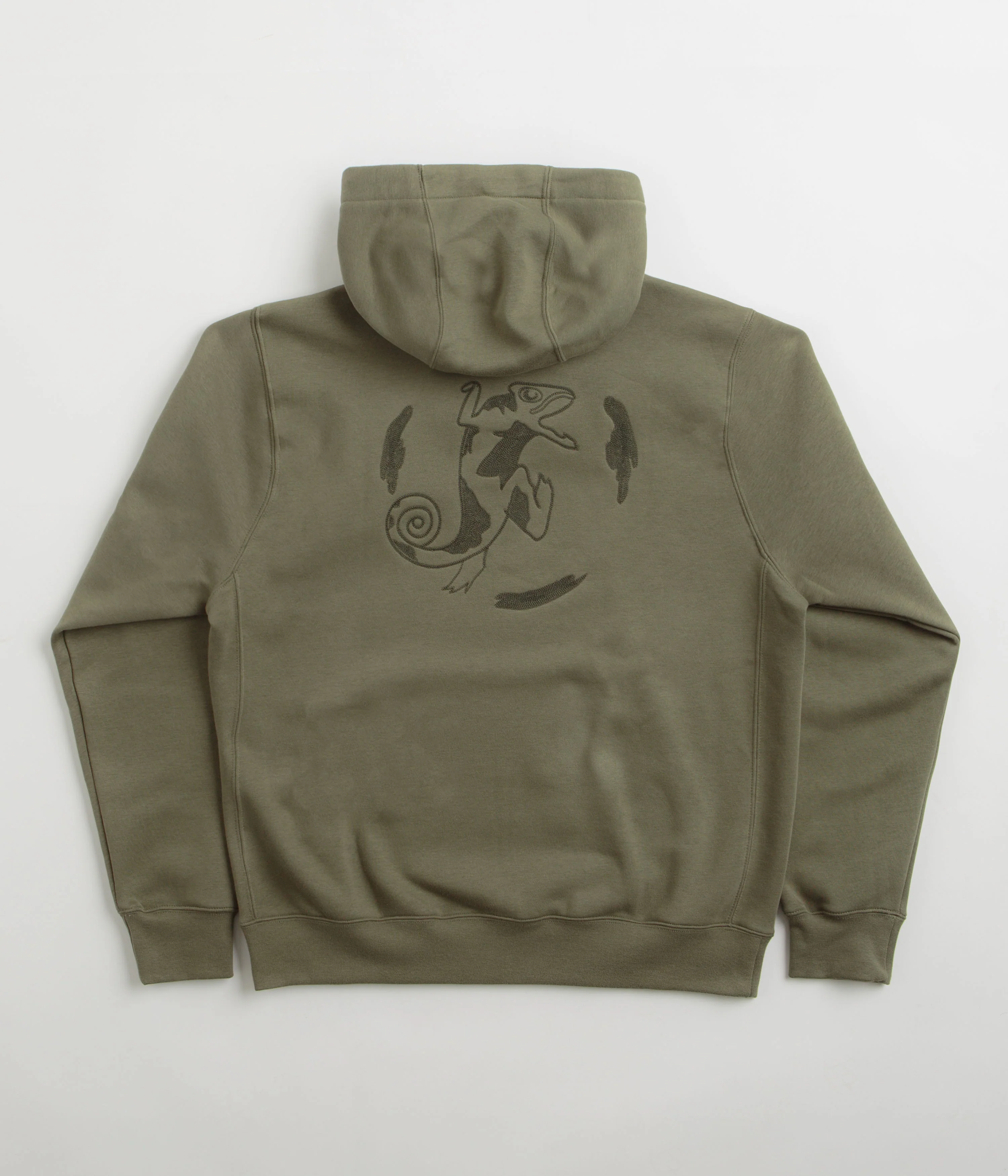 Nike SB Agnostic Hoodie - Medium Olive / White - Image 2