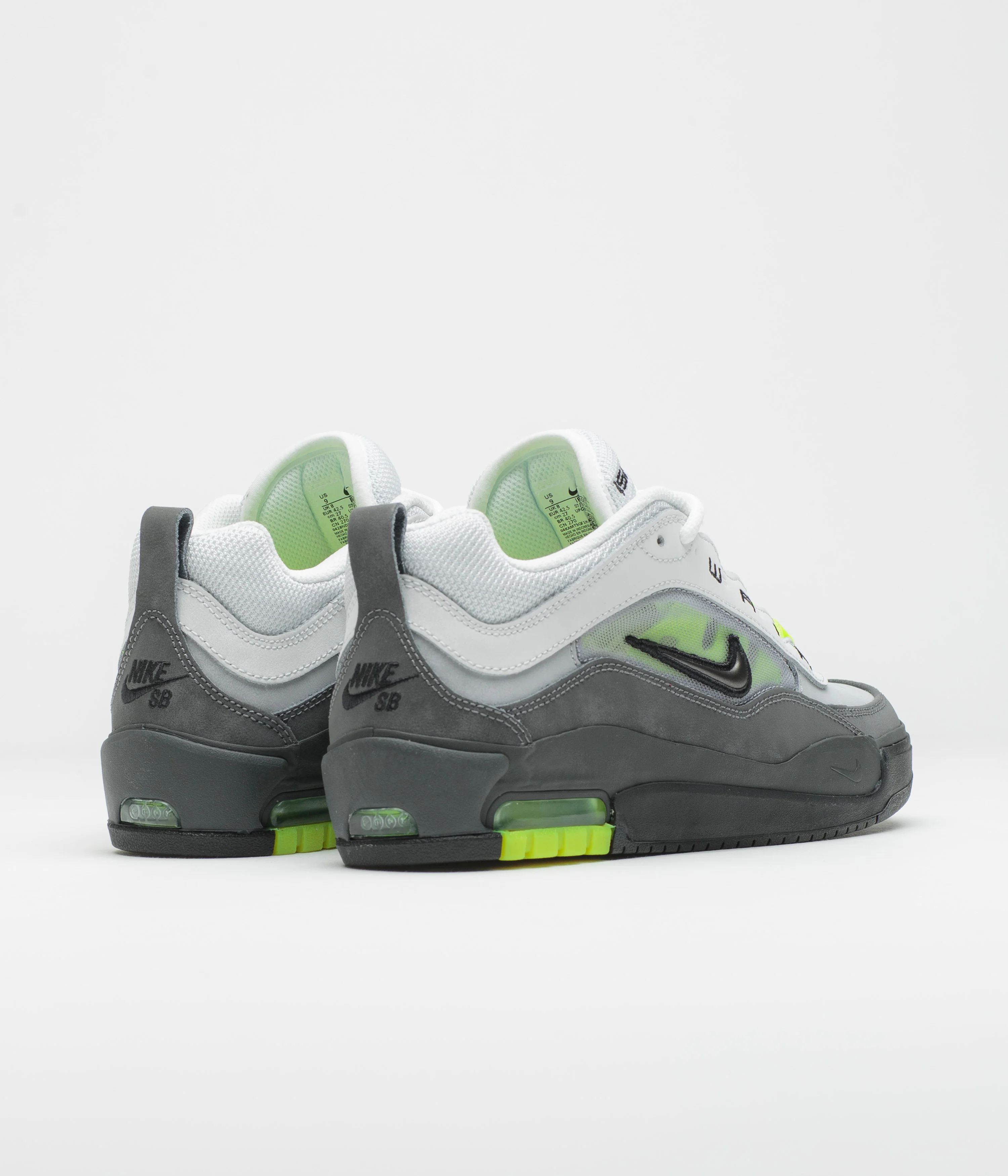 Nike SB Air Max Ishod Shoes - Black / Neon Yellow - Anthracite - Light Graphite - Image 4