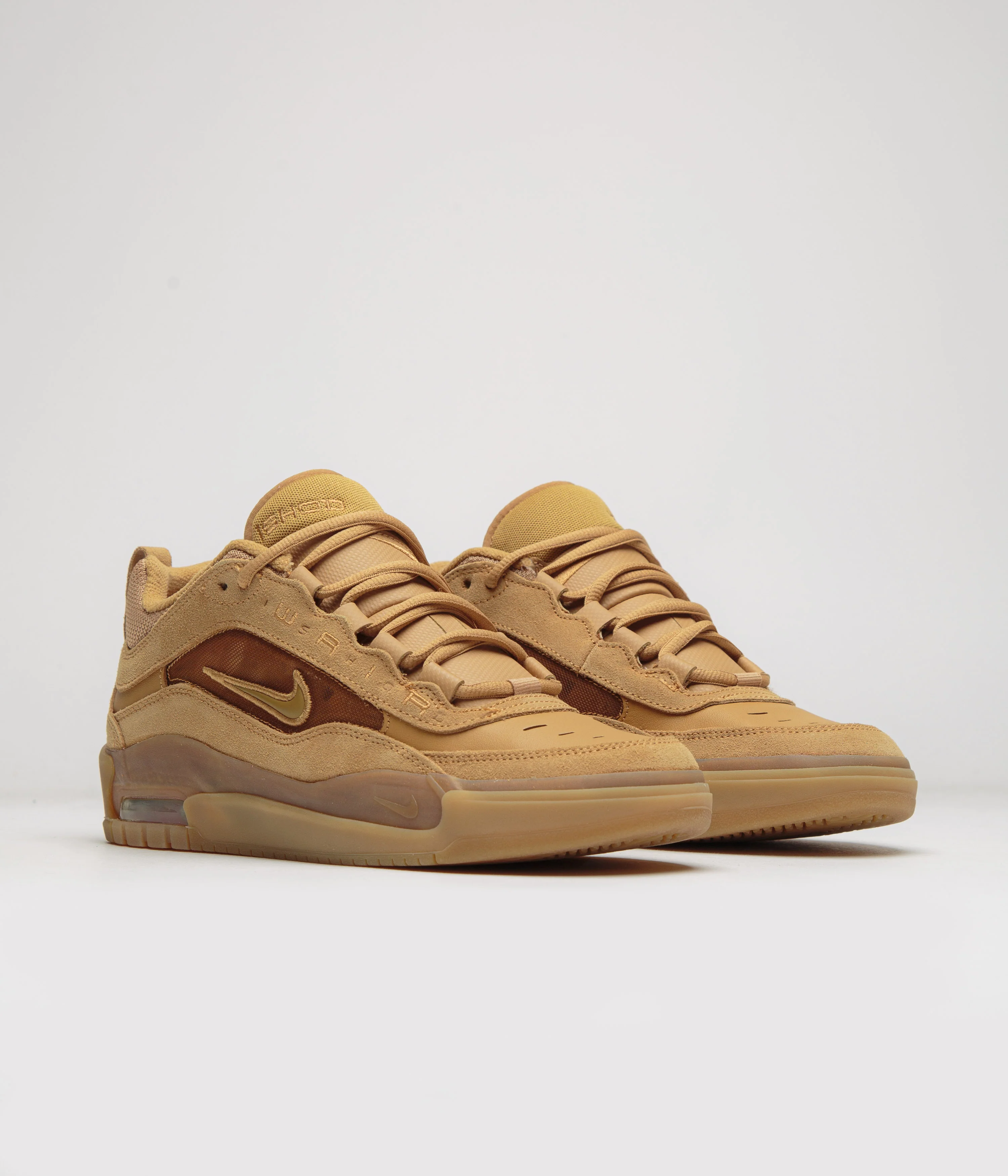 Nike SB Air Max Ishod Shoes - Flax / Wheat - Flax - Safety Orange - Image 3
