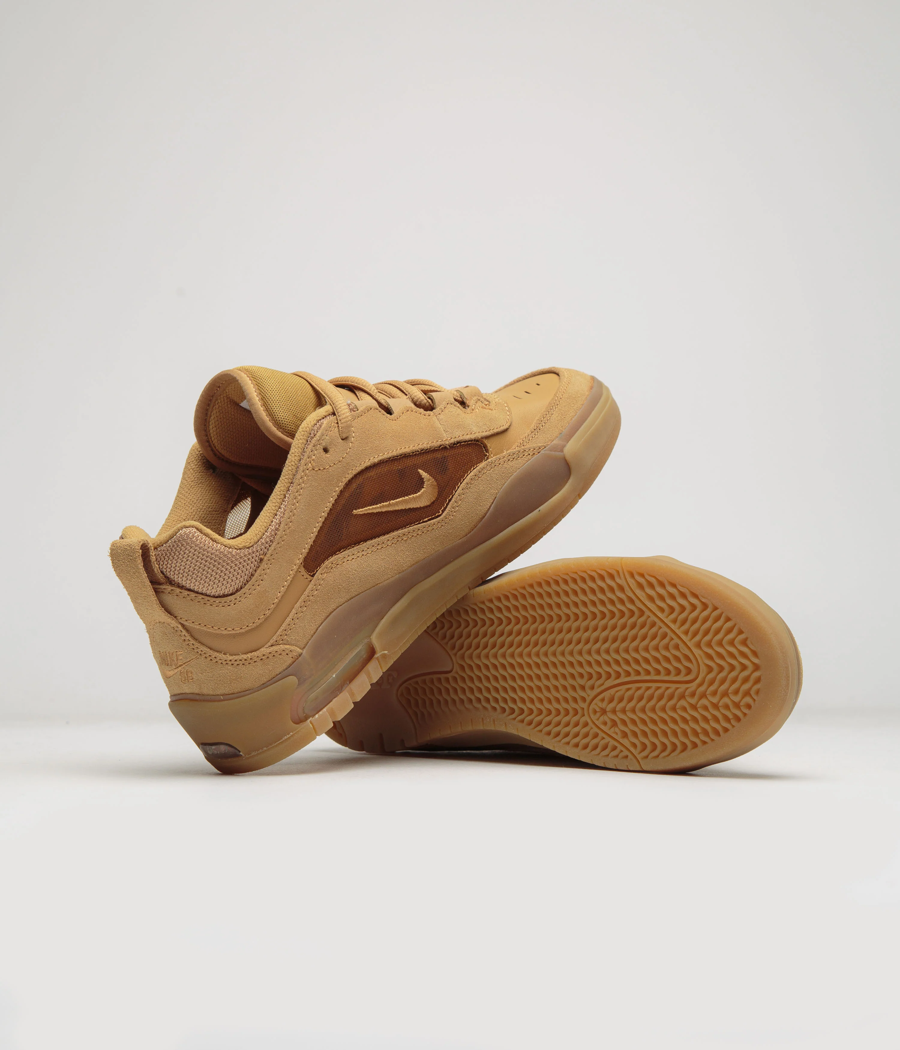 Nike SB Air Max Ishod Shoes - Flax / Wheat - Flax - Safety Orange - Image 5