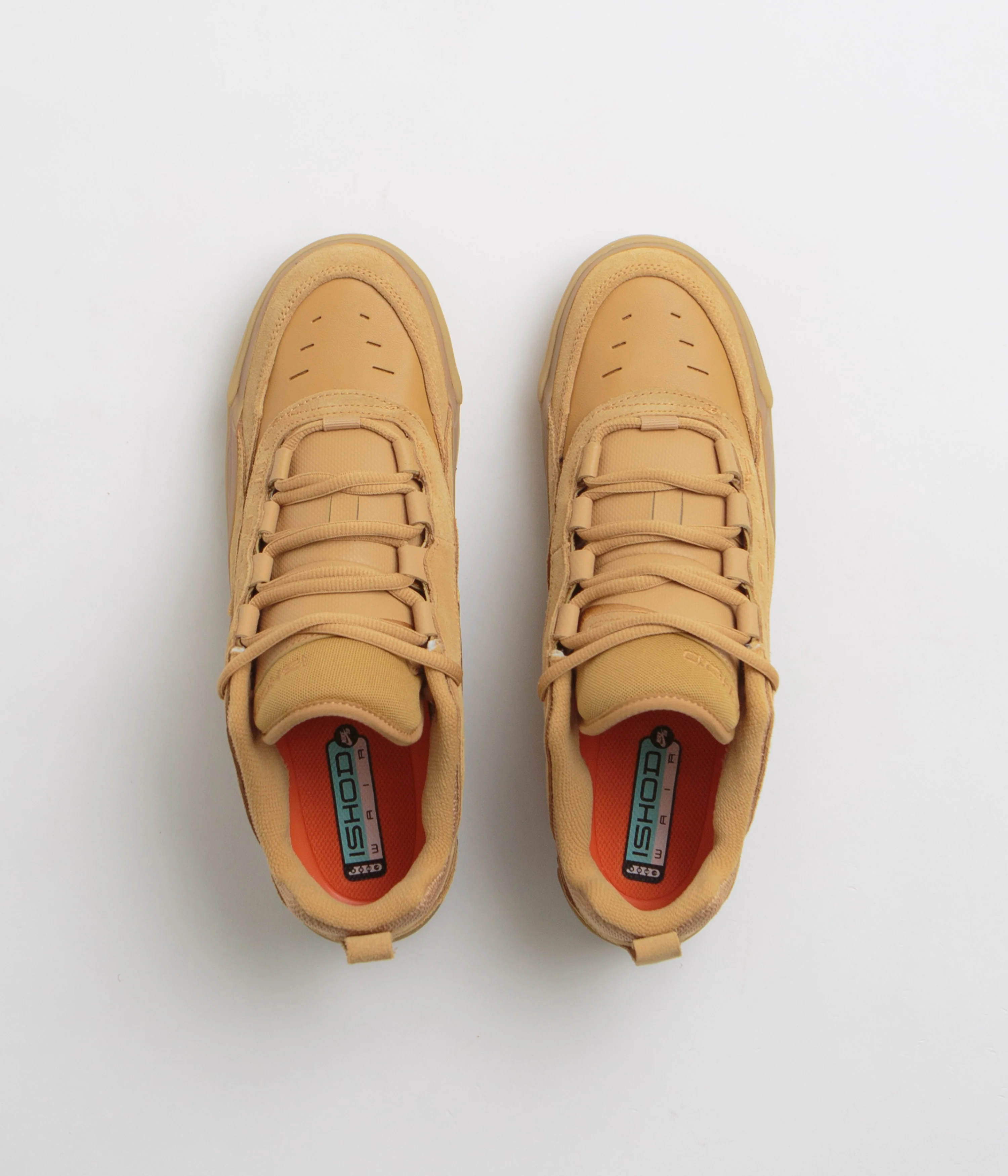 Nike SB Air Max Ishod Shoes - Flax / Wheat - Flax - Safety Orange - Image 7