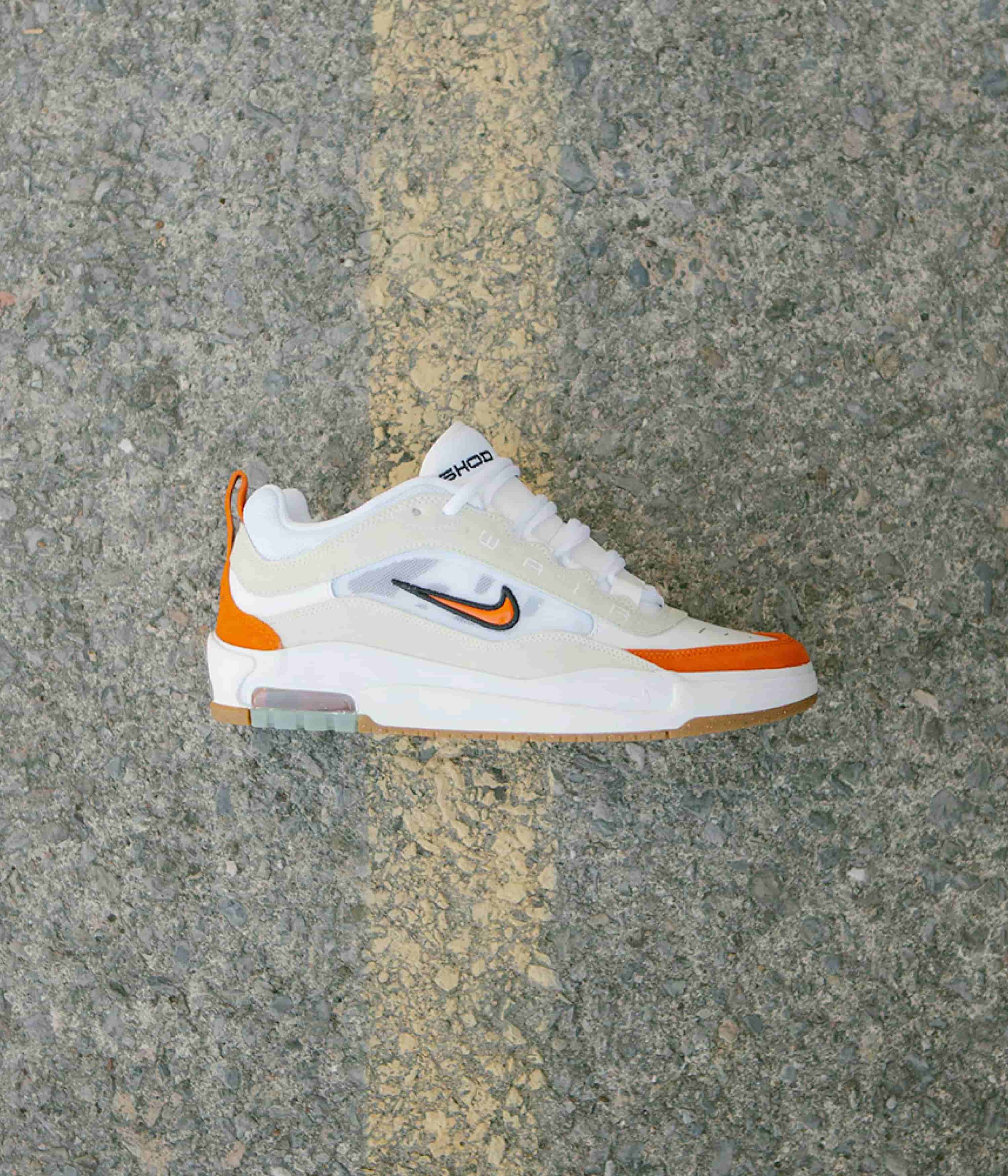 Nike SB Air Max Ishod Shoes - White / Orange - Summit White - Black - Image 2