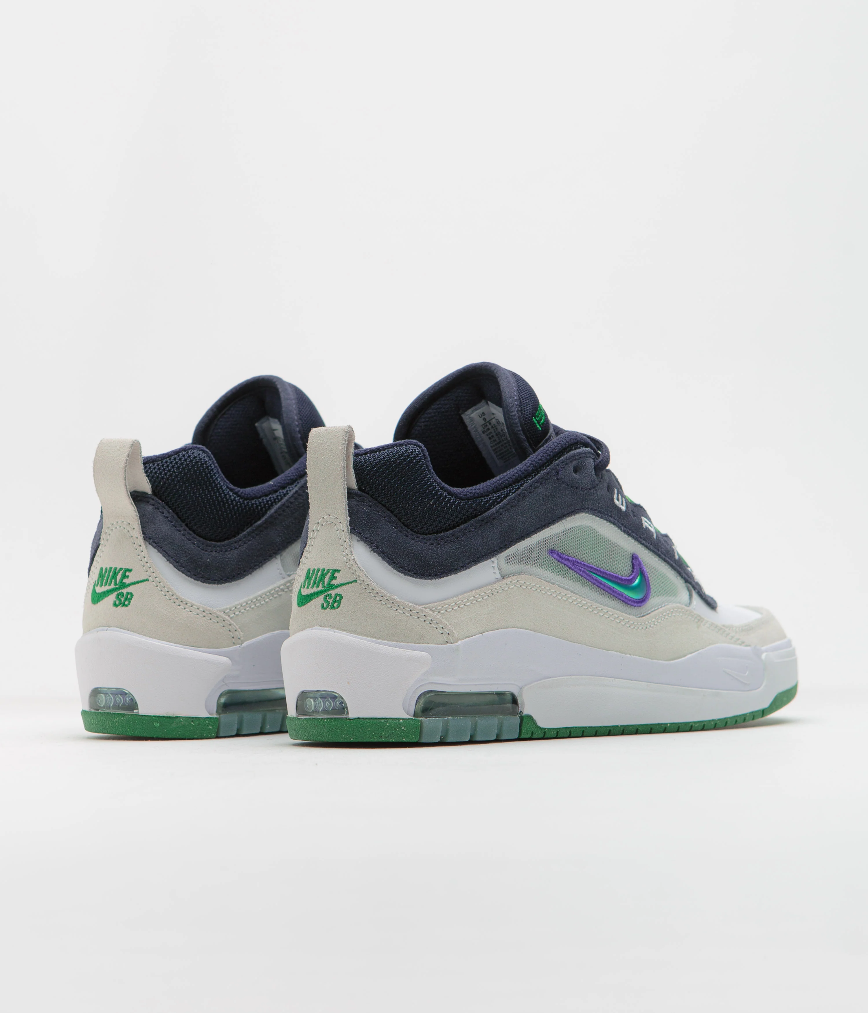 Nike SB Air Max Ishod Shoes - White / Persian Violet - Obsidian - Pine Green - Image 4