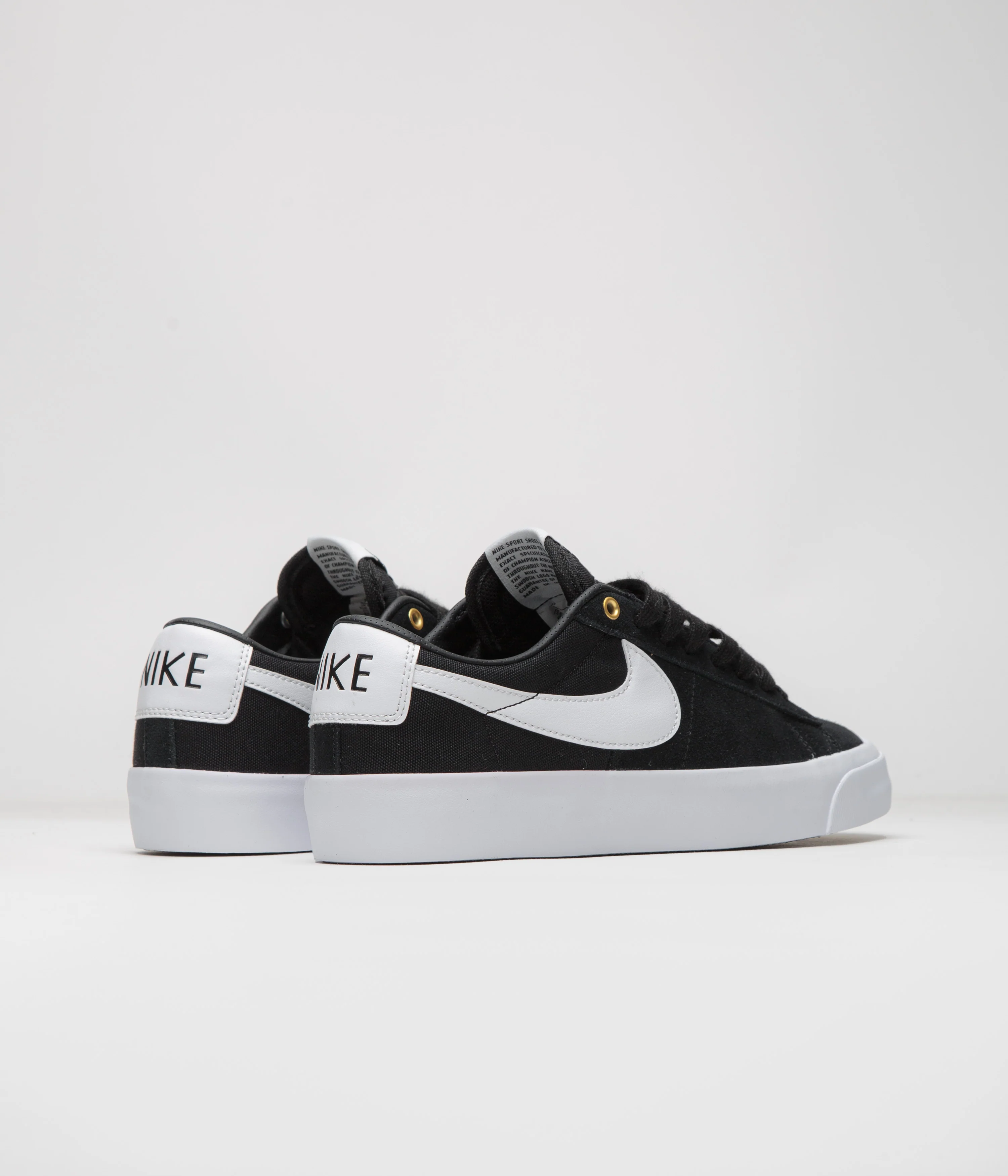 Nike SB Blazer Low Pro GT Shoes - Black / White - Black - Gum Light Brown - Image 4
