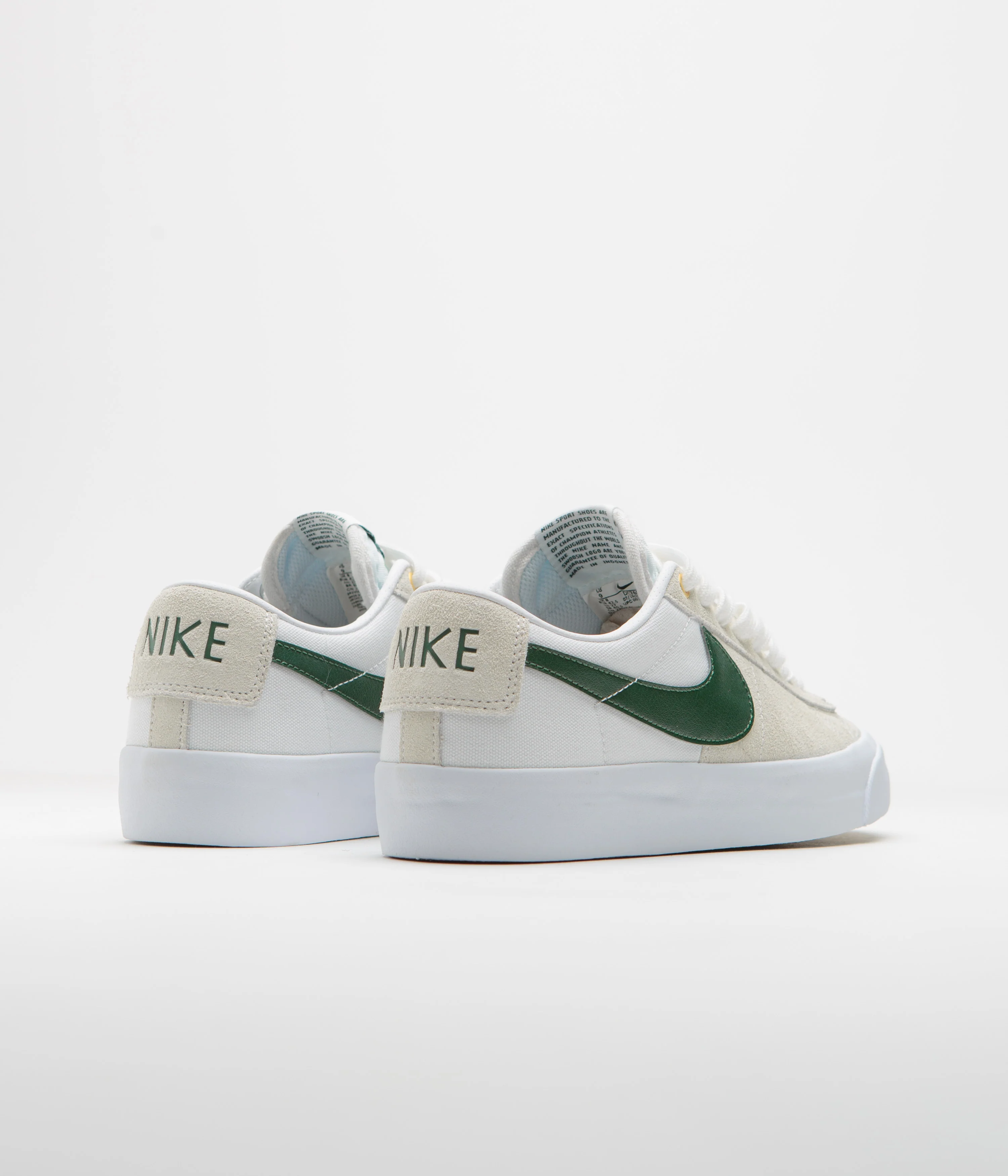 Nike SB Blazer Low Pro GT Shoes - White / Fir - White - Gum Light Brown - Image 4