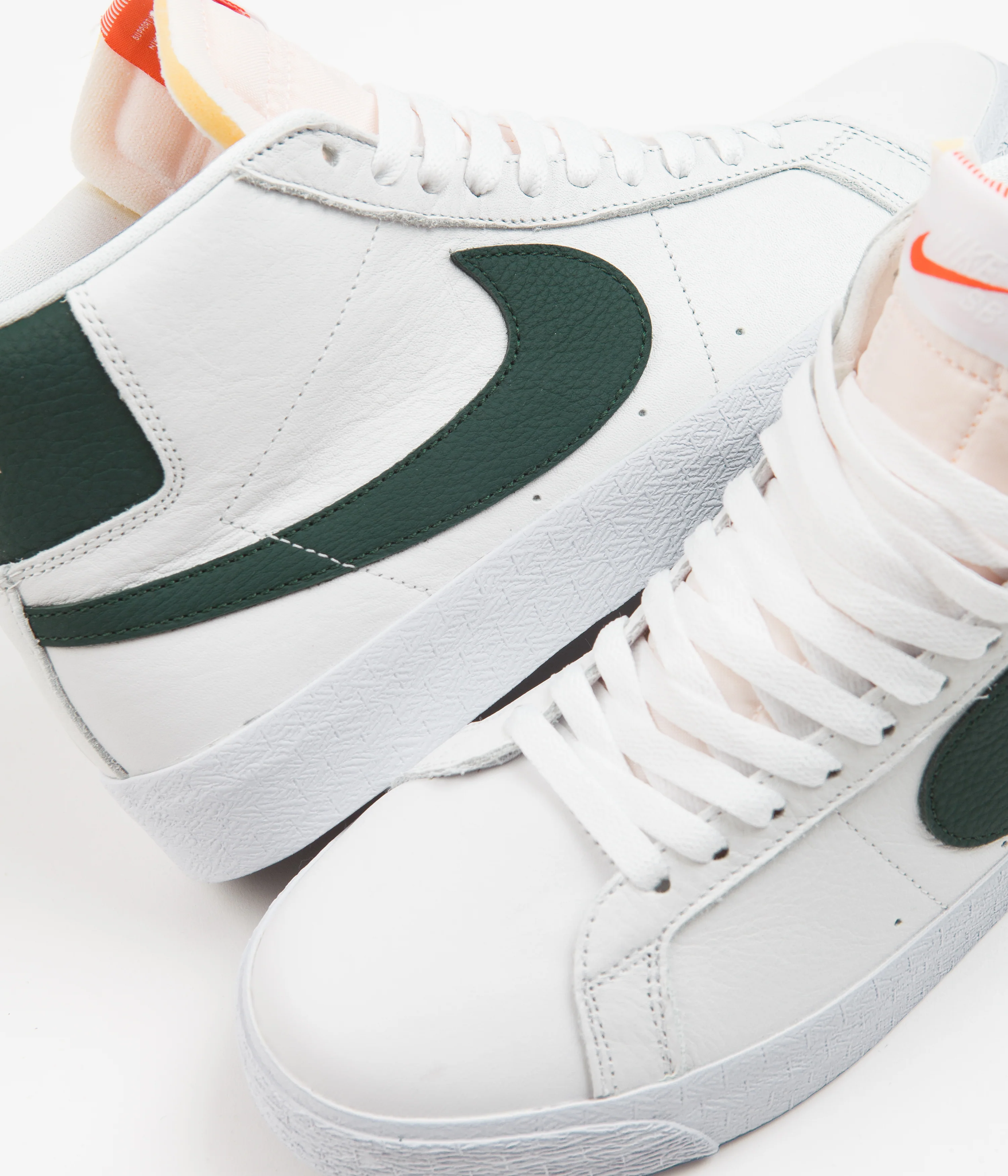 Nike SB Blazer Mid Orange Label Shoes - White / Pro Green - White - Pro Green - Image 3