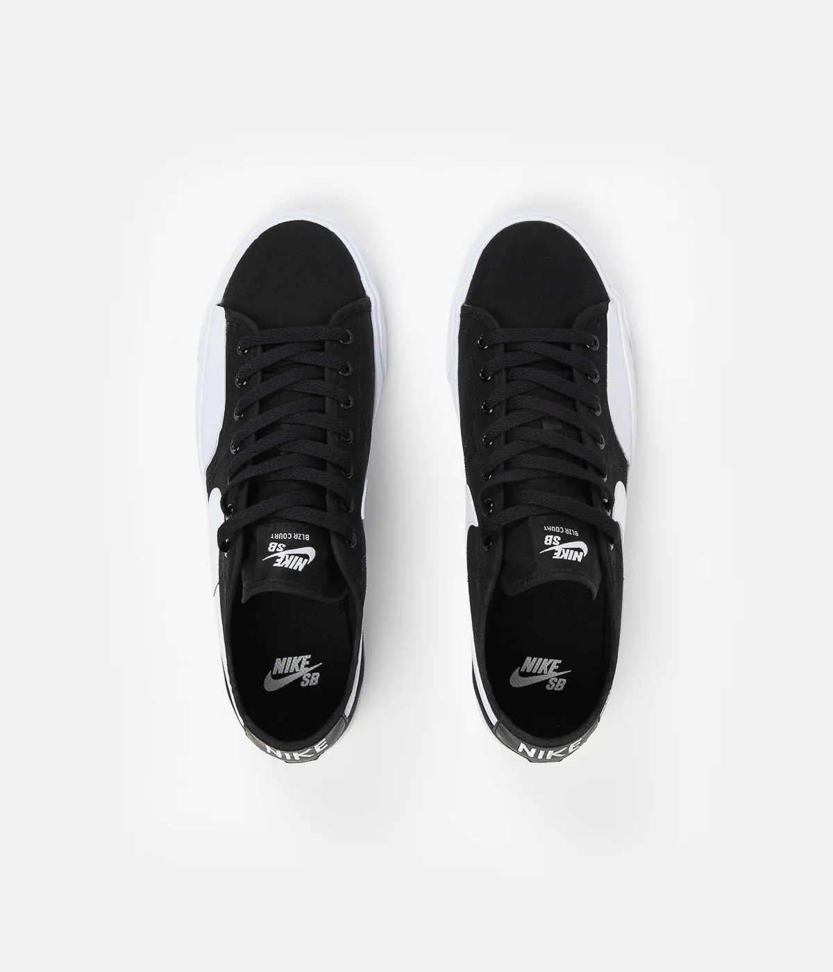 Nike SB Blazer Court Shoes - Black / White - Black - Gum Light Brown - Image 7