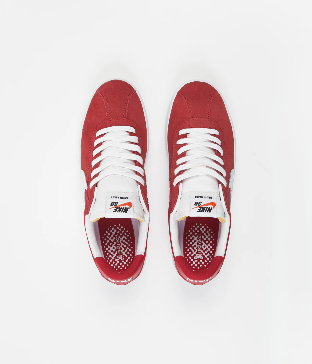 Nike SB Bruin React Shoes - University Red / White - University Red - Image 7
