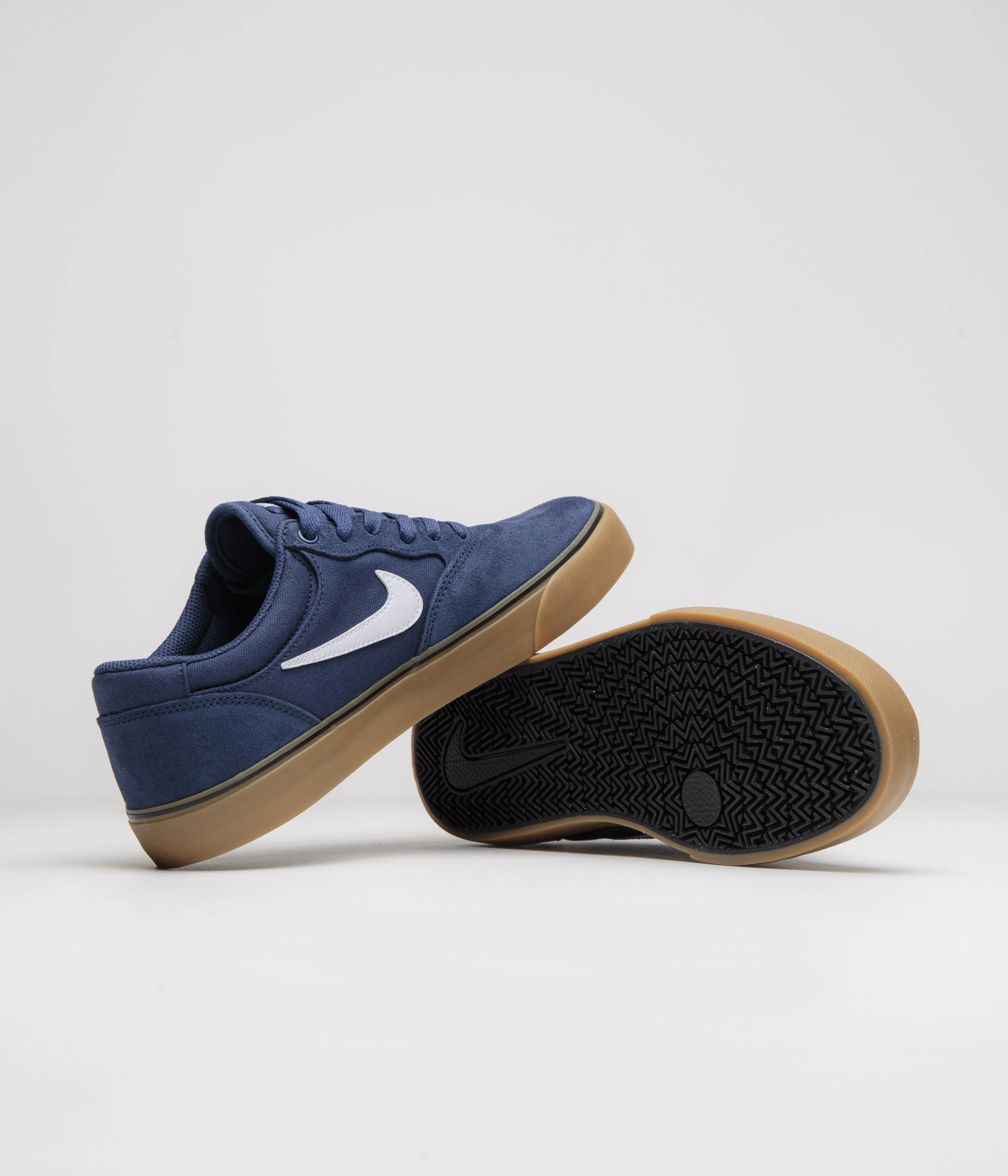 Nike SB Chron 2 Shoes - Navy / White - Navy - Gum Light Brown - Image 6