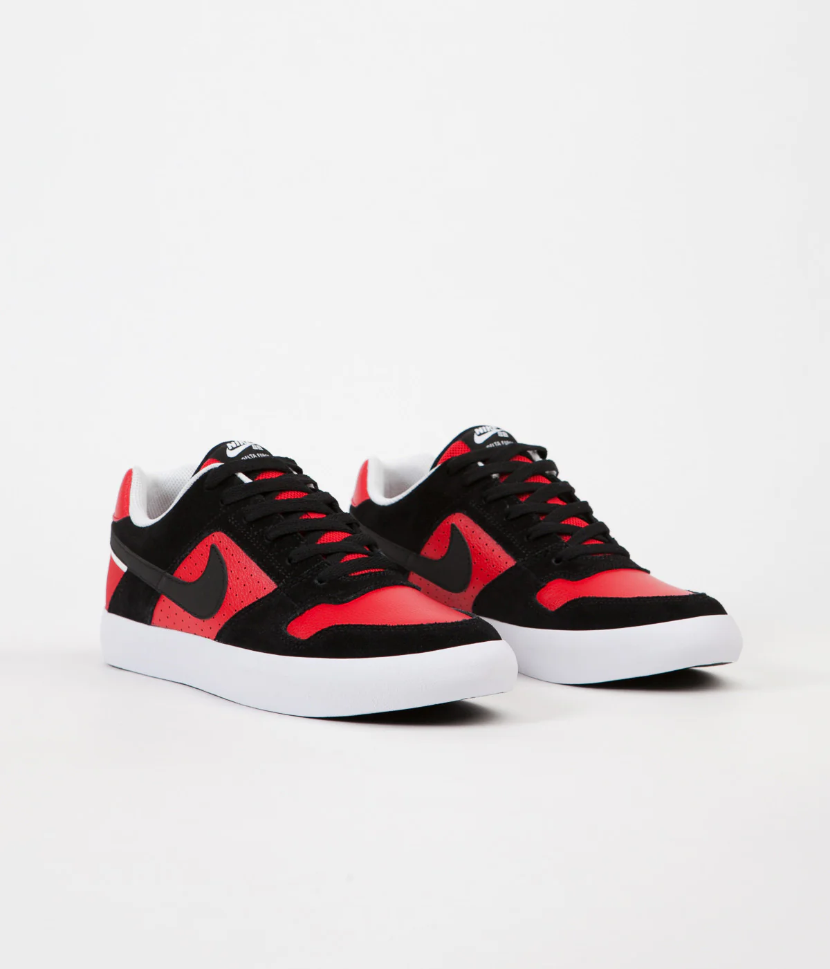 Nike SB Delta Force Vulc Shoes - Black / Black - University Red - White - Image 2