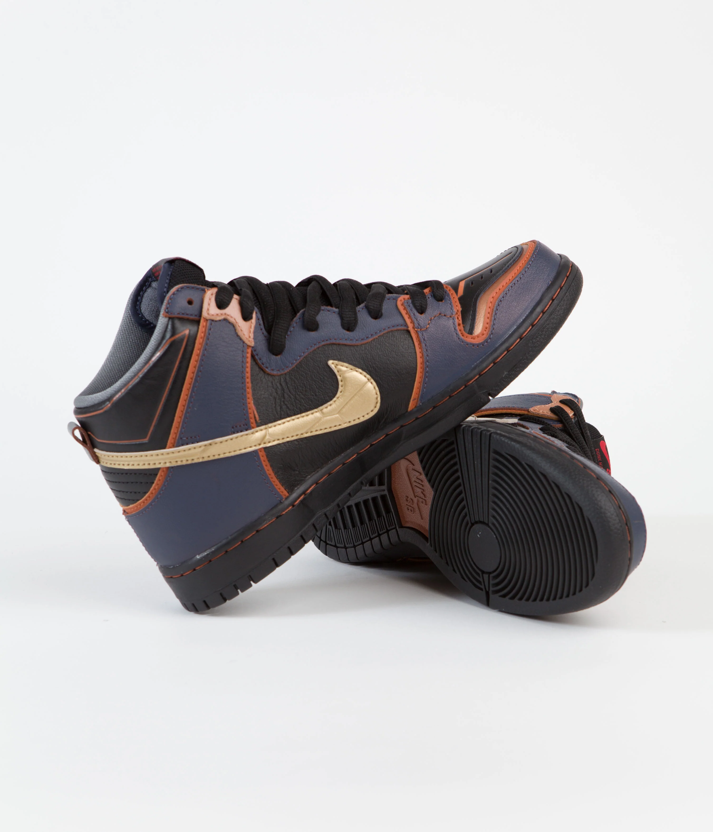 Nike SB Dunk High Pro 'Gundam' Shoes - Thunder Blue / Metallic Gold - Image 5
