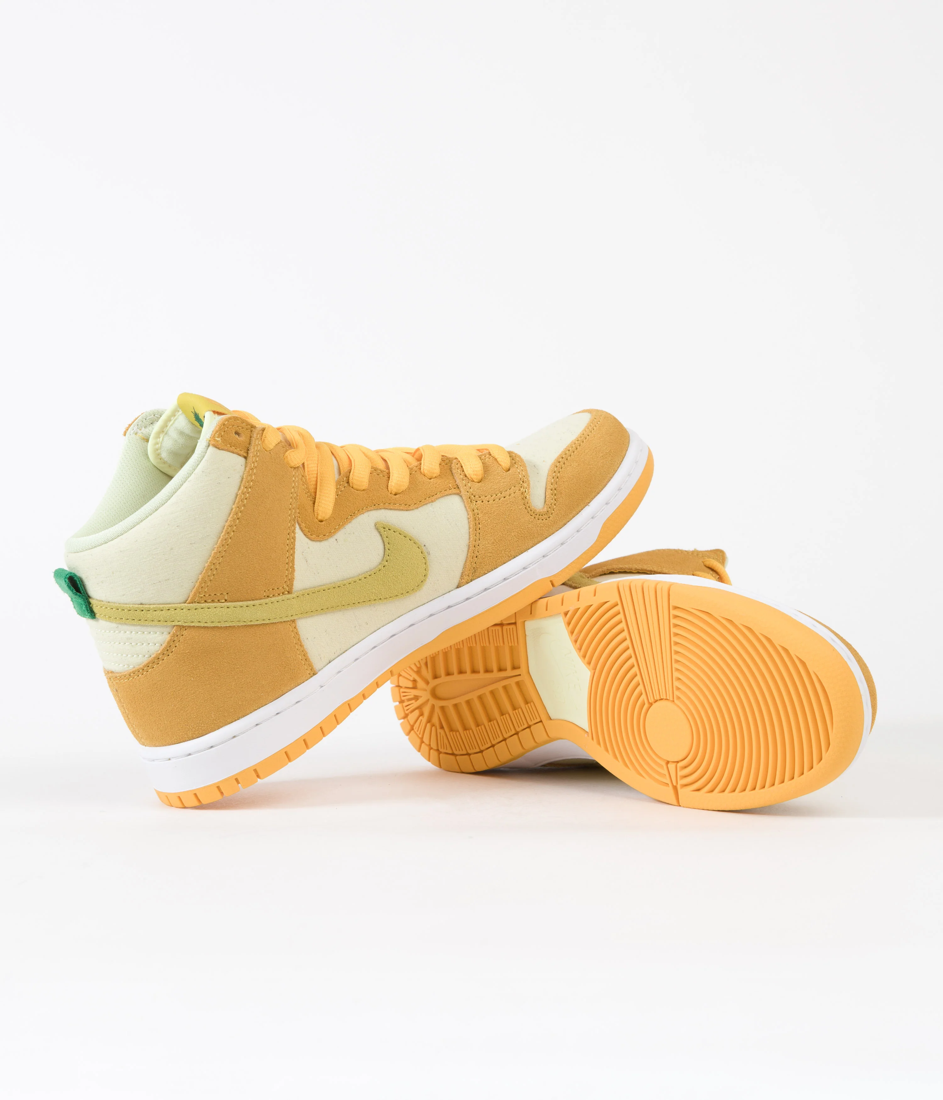 Nike SB Dunk High Pro Pineapple Shoes - University Gold / Vivid Sulfur - Citron Tint - Image 5