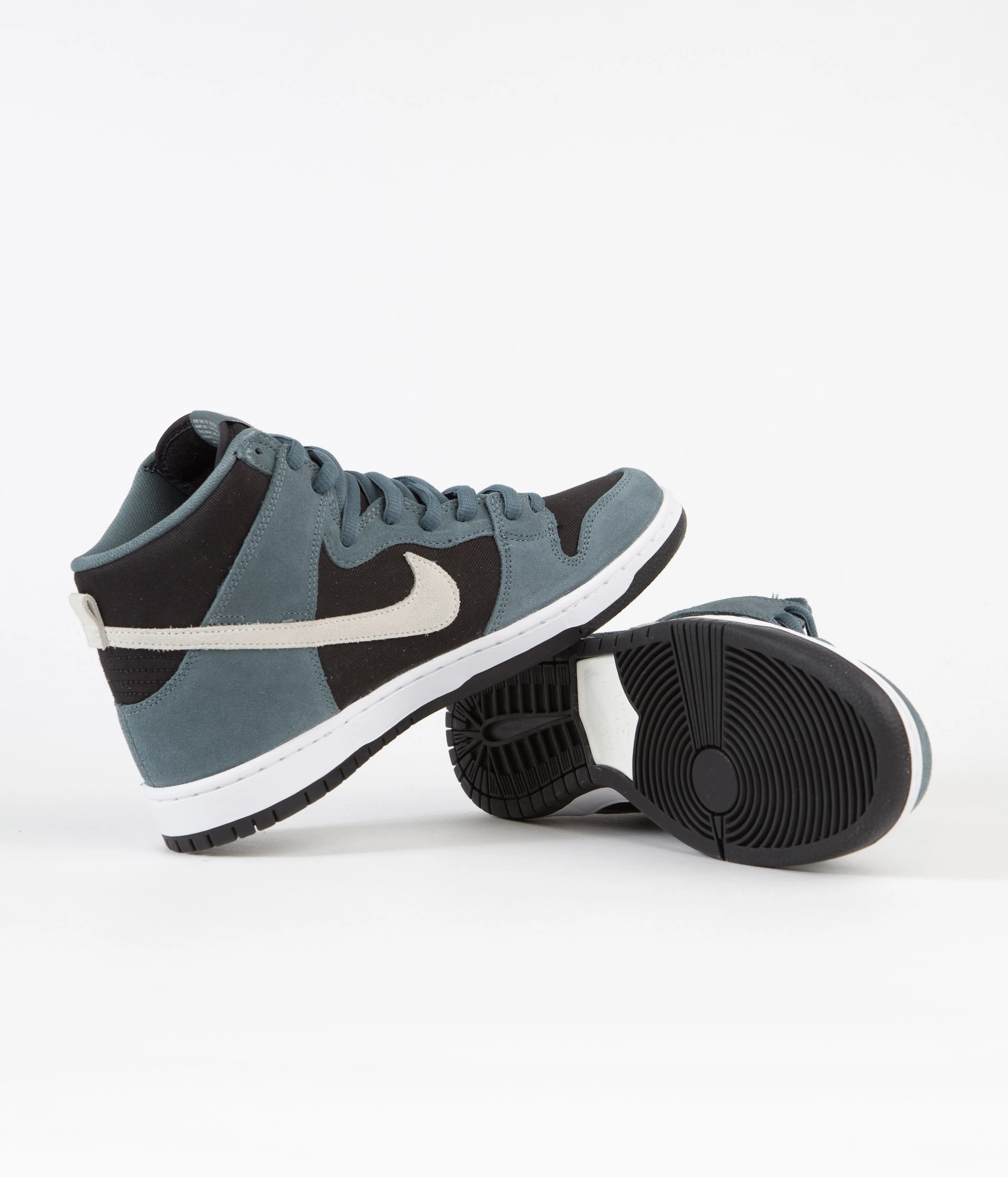 Nike SB Dunk High Pro Shoes - Mineral Slate / Sail - Black - White - Image 5