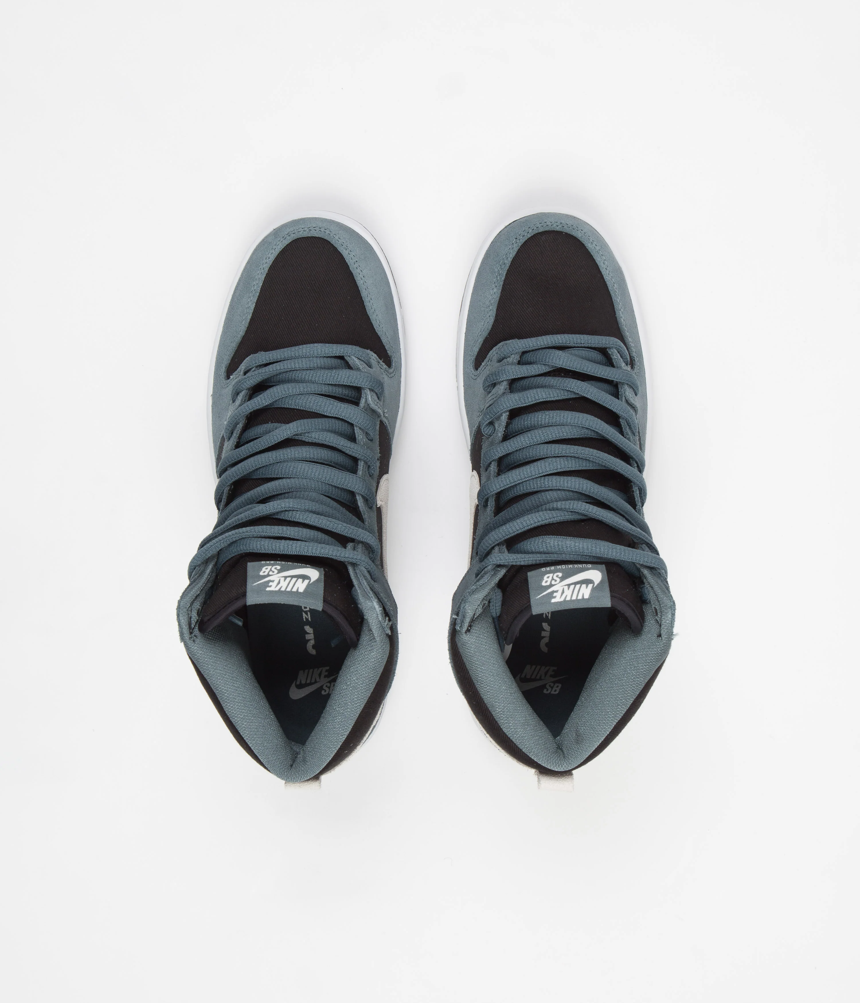 Nike SB Dunk High Pro Shoes - Mineral Slate / Sail - Black - White - Image 7
