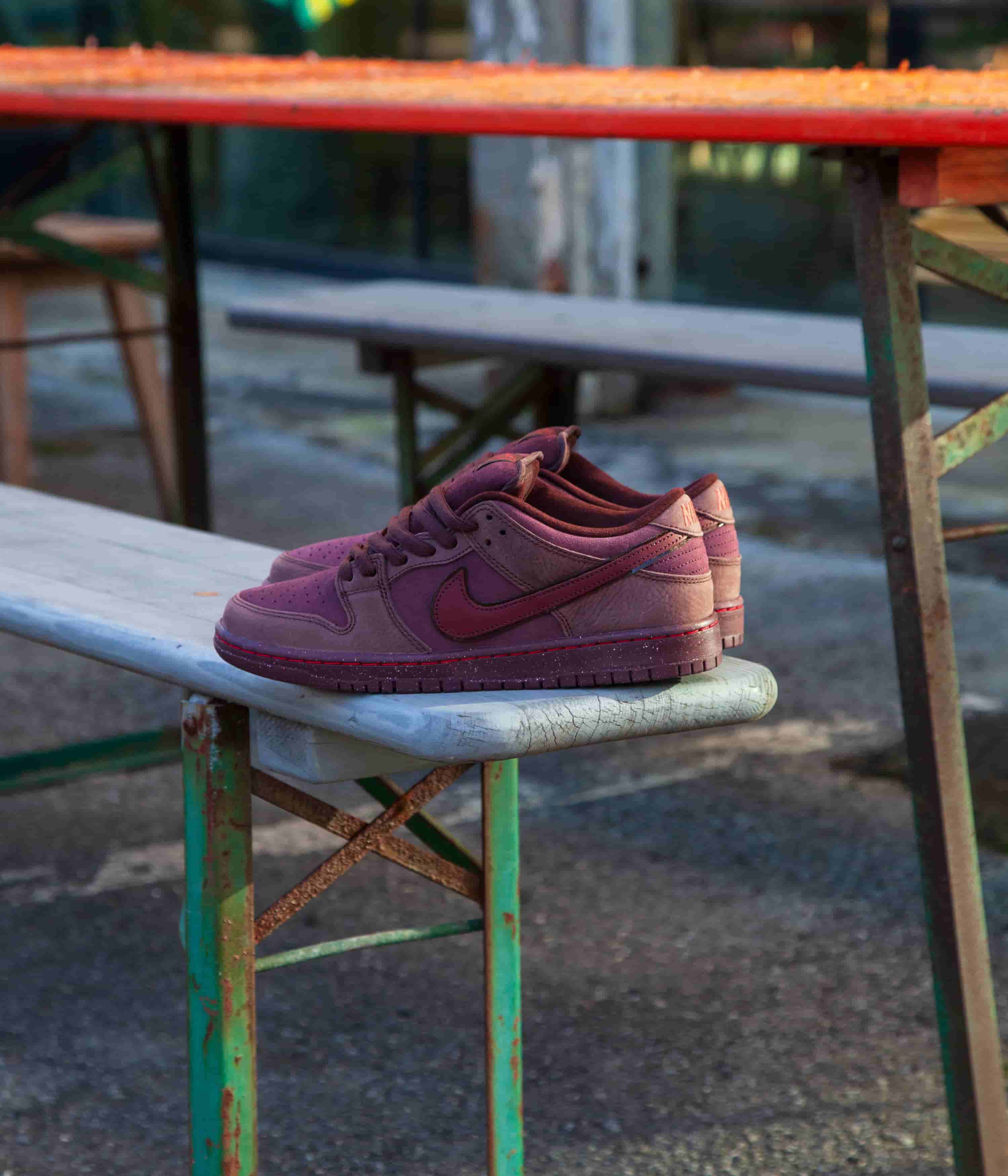 Nike SB Dunk Low Premium Shoes - Burgundy Crush / Dark Team Red - Earth - Image 2