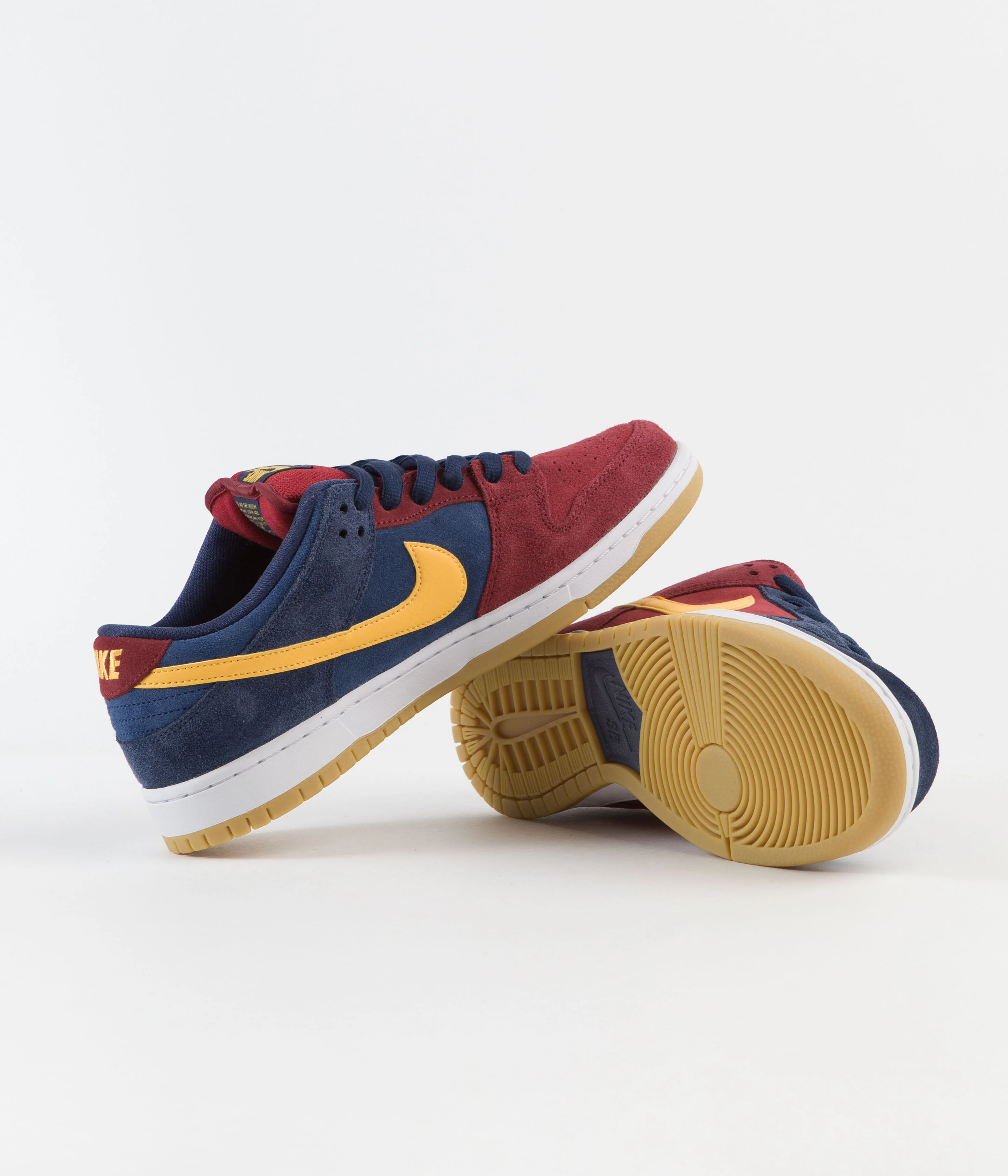 Nike SB Dunk Low Pro 'Barcelona' Shoes - Navy / University Gold - Gym Red - Court Blue - Image 5
