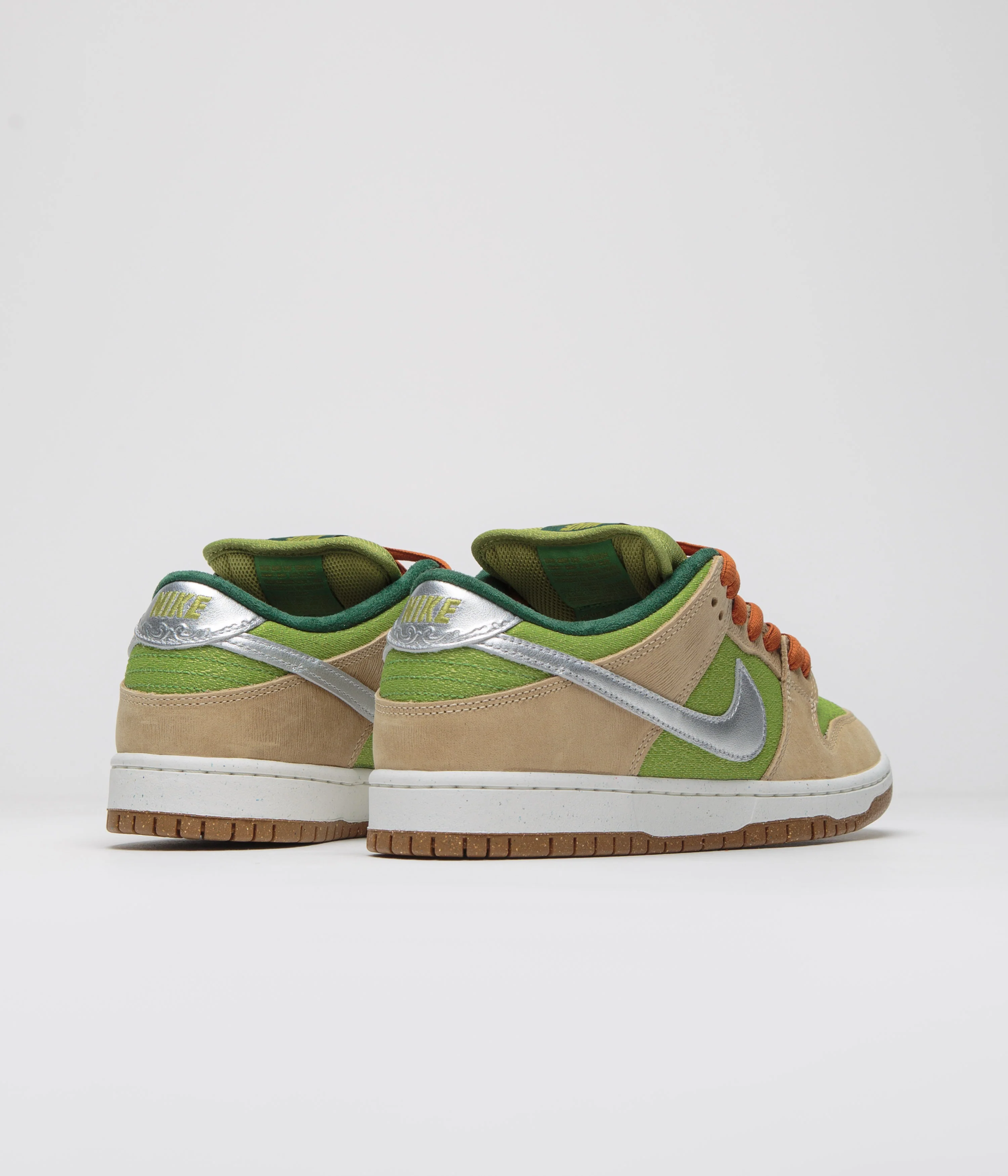 Nike SB Dunk Low Pro 'Escargot' Shoes - Sesame / Metallic Silver - Pear - Fir - Image 4