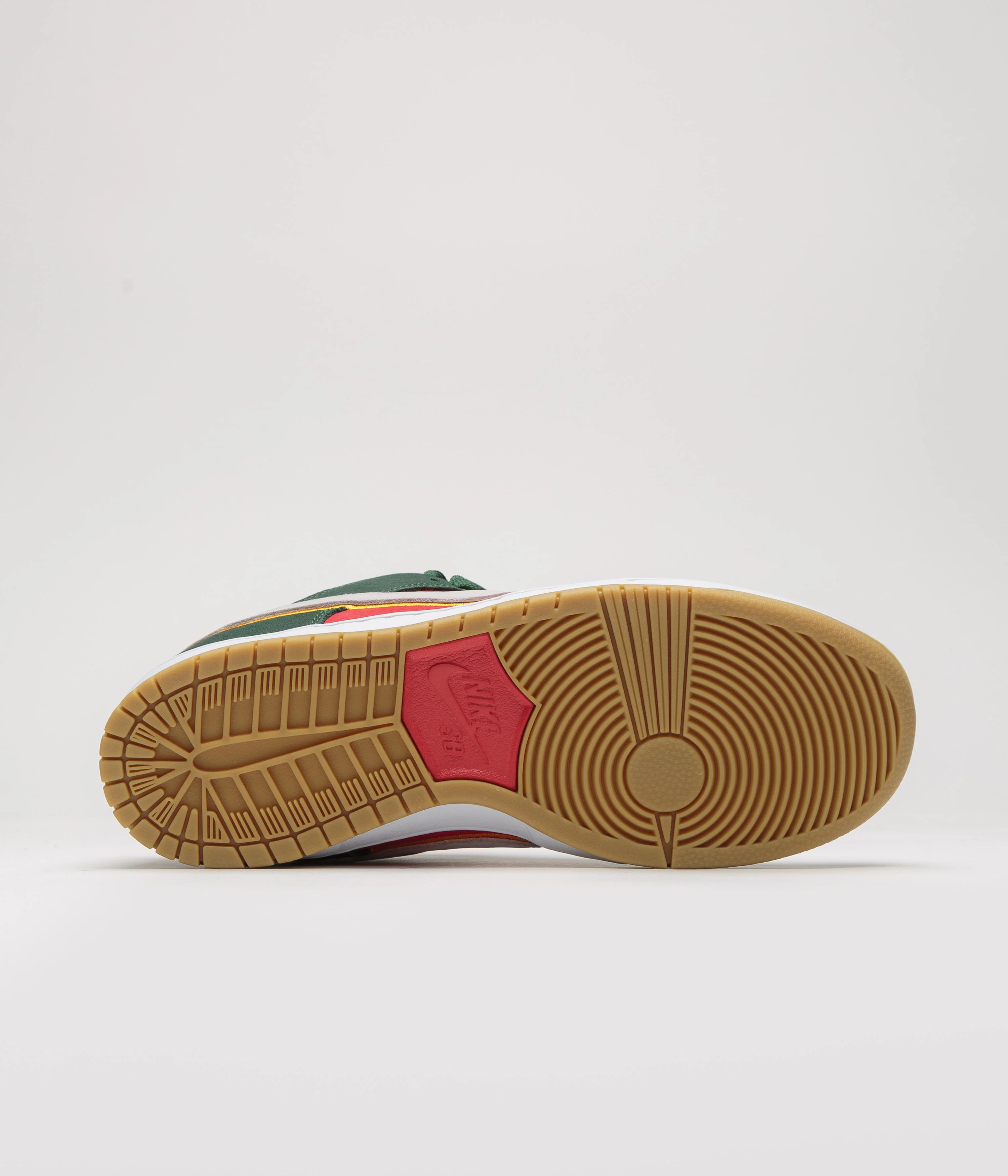 Nike SB Dunk Low Pro Premium Shoes - Fir / White - University Gold - Fire Red - Image 5