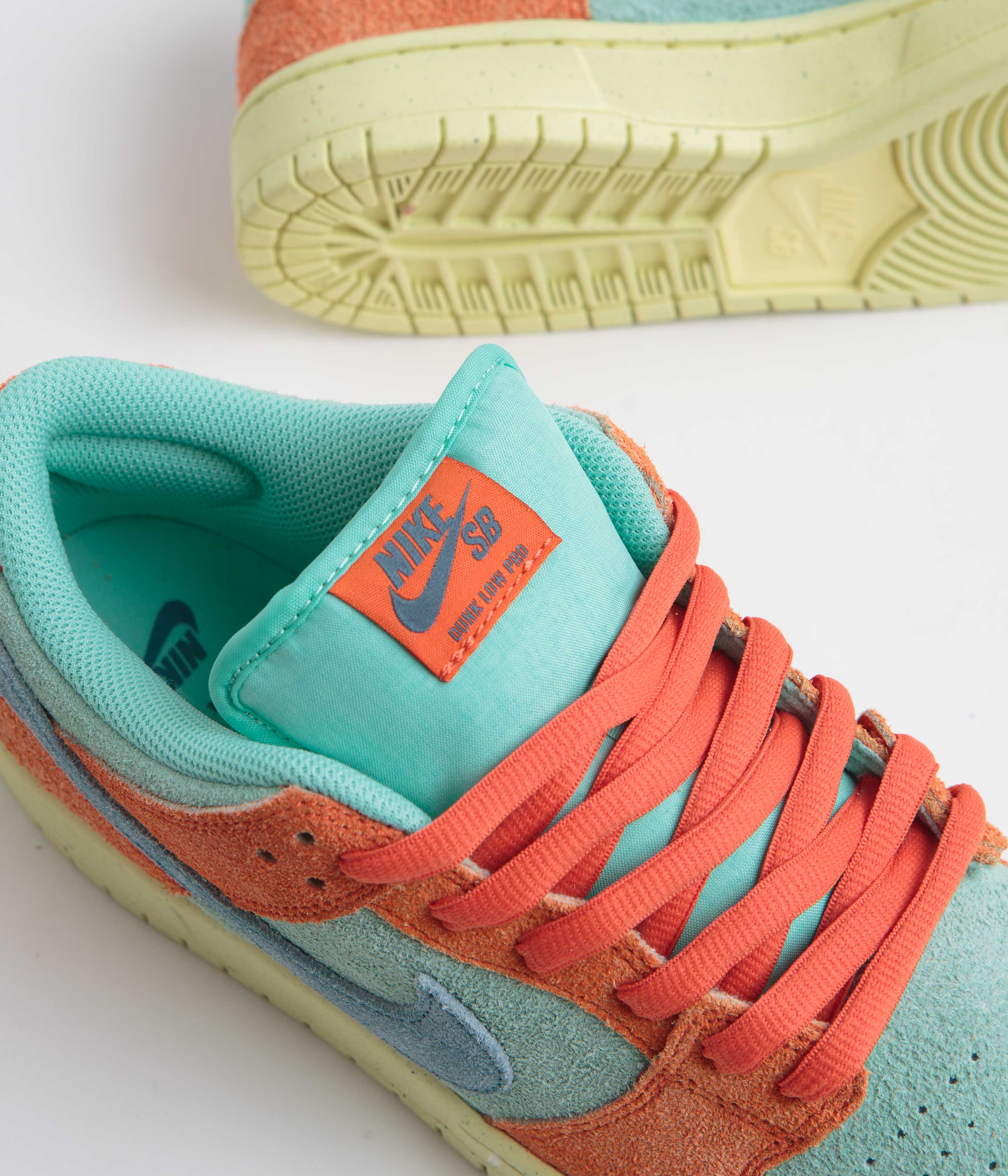 Nike SB Dunk Low Pro Premium Shoes - Orange / Noise Aqua - Emerald Rise - Orange - Image 3