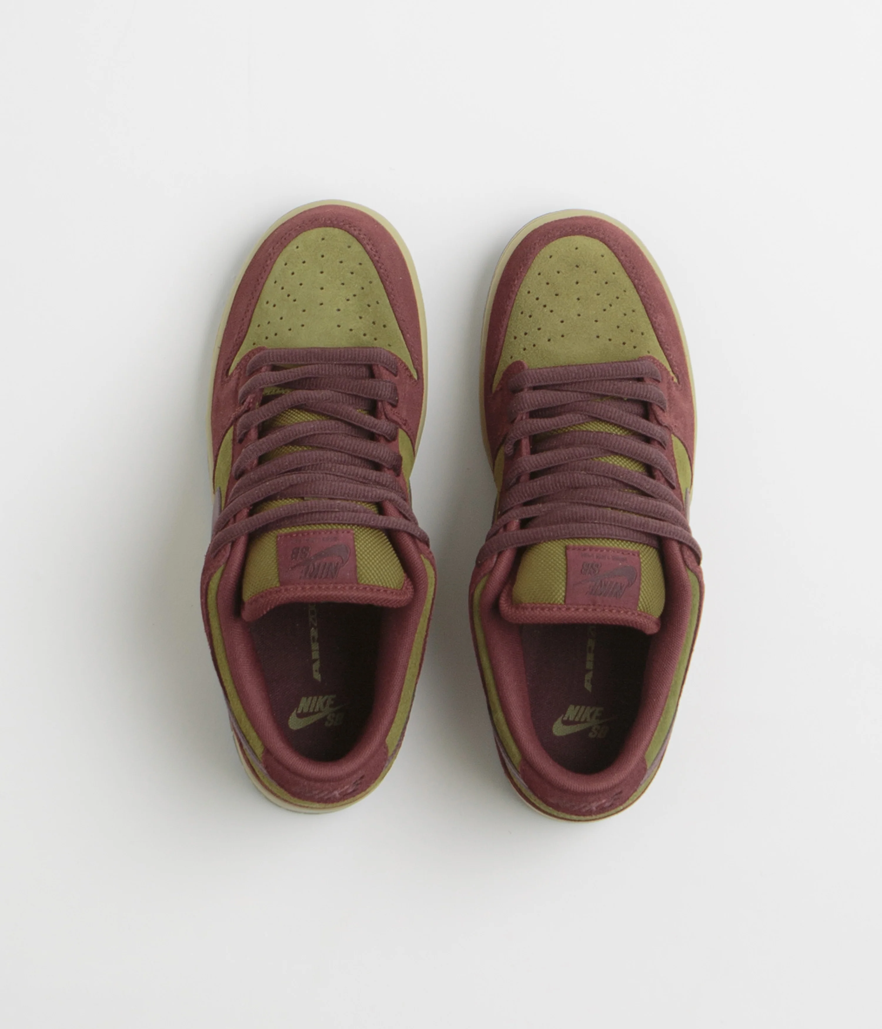 Nike SB Dunk Low Pro Shoes - Dark Team Red / Burgundy Crush - Olive Flak - Image 7