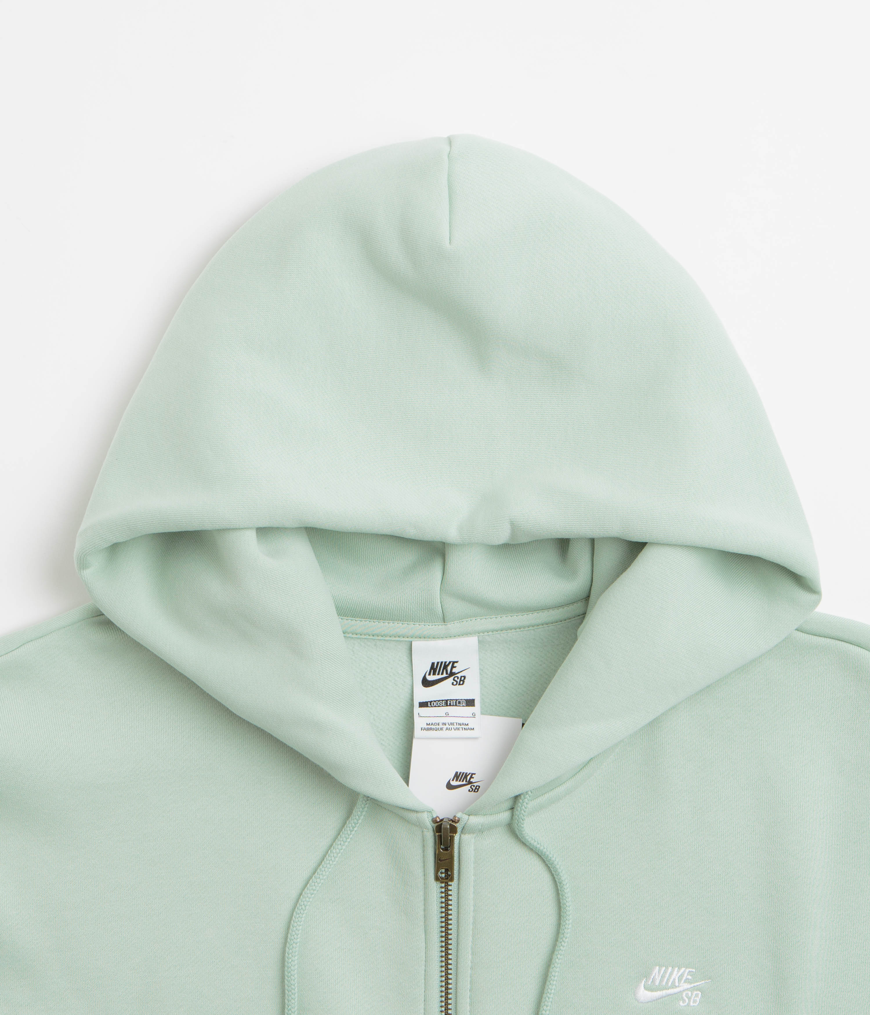 Nike SB Essential Logo Full Zip Hoodie - Pistachio Frost / White - Image 3