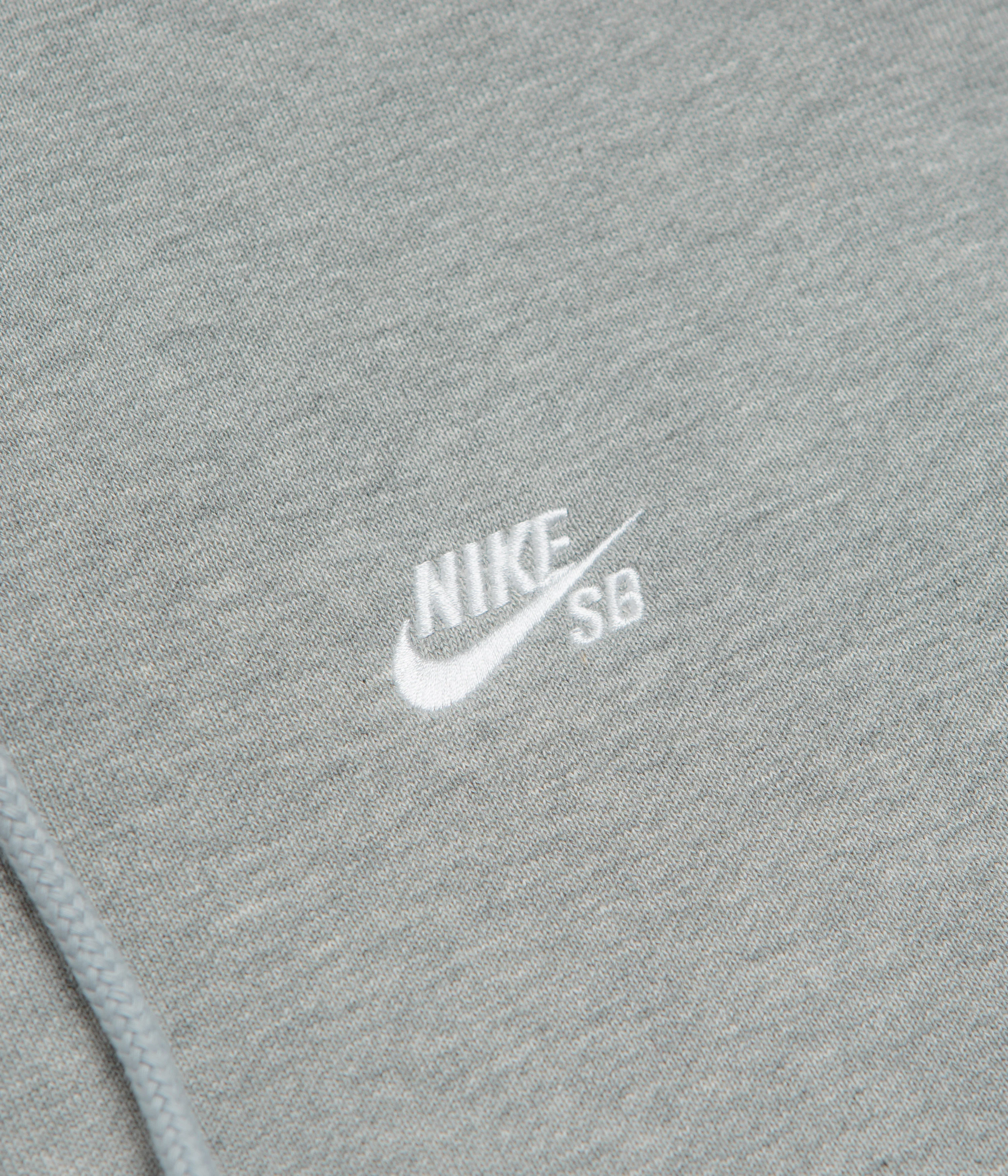 Nike SB Essential Small Logo Hoodie - Dark Grey Heather / White - Image 3