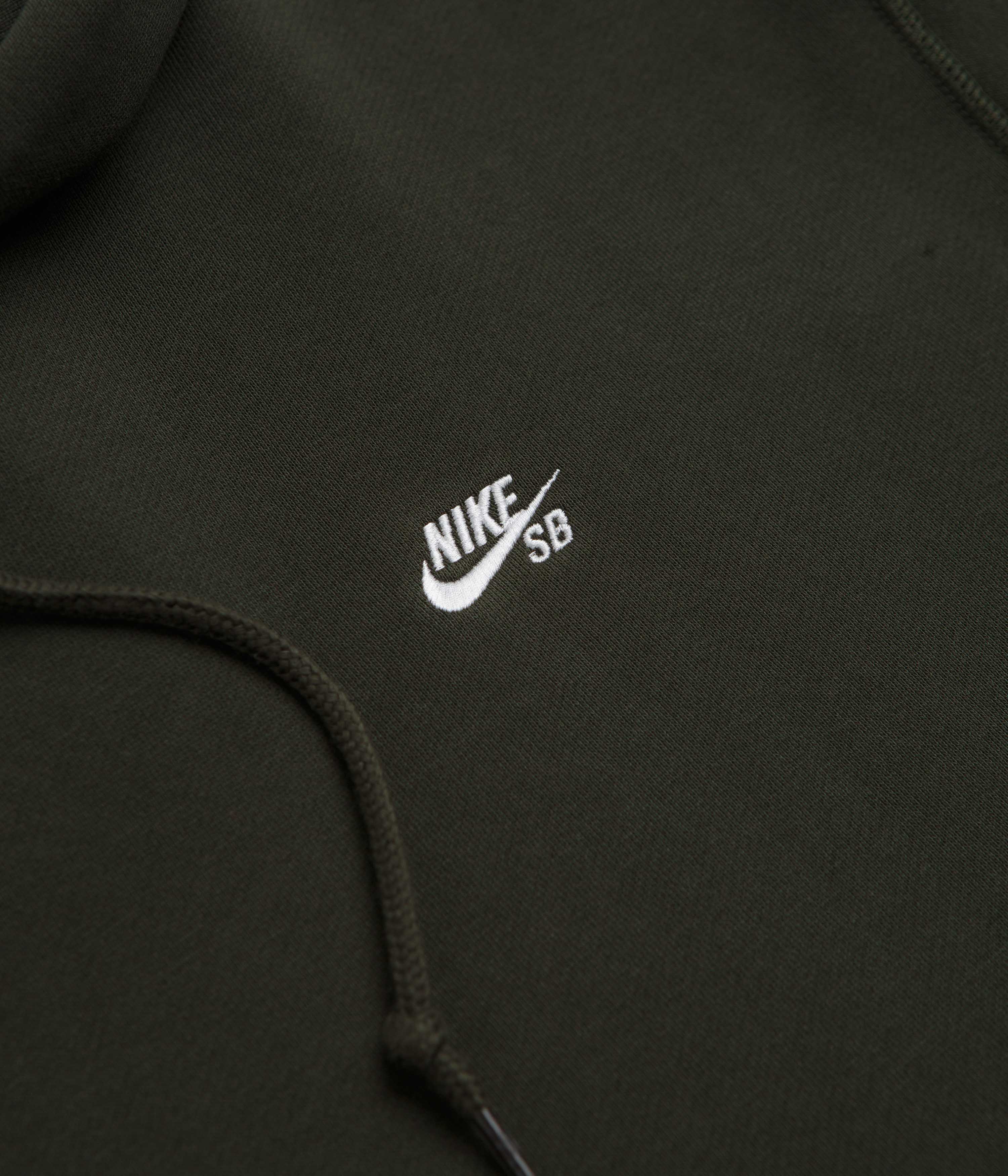 Nike SB Essential Small Logo Hoodie - Sequoia / White - Image 4