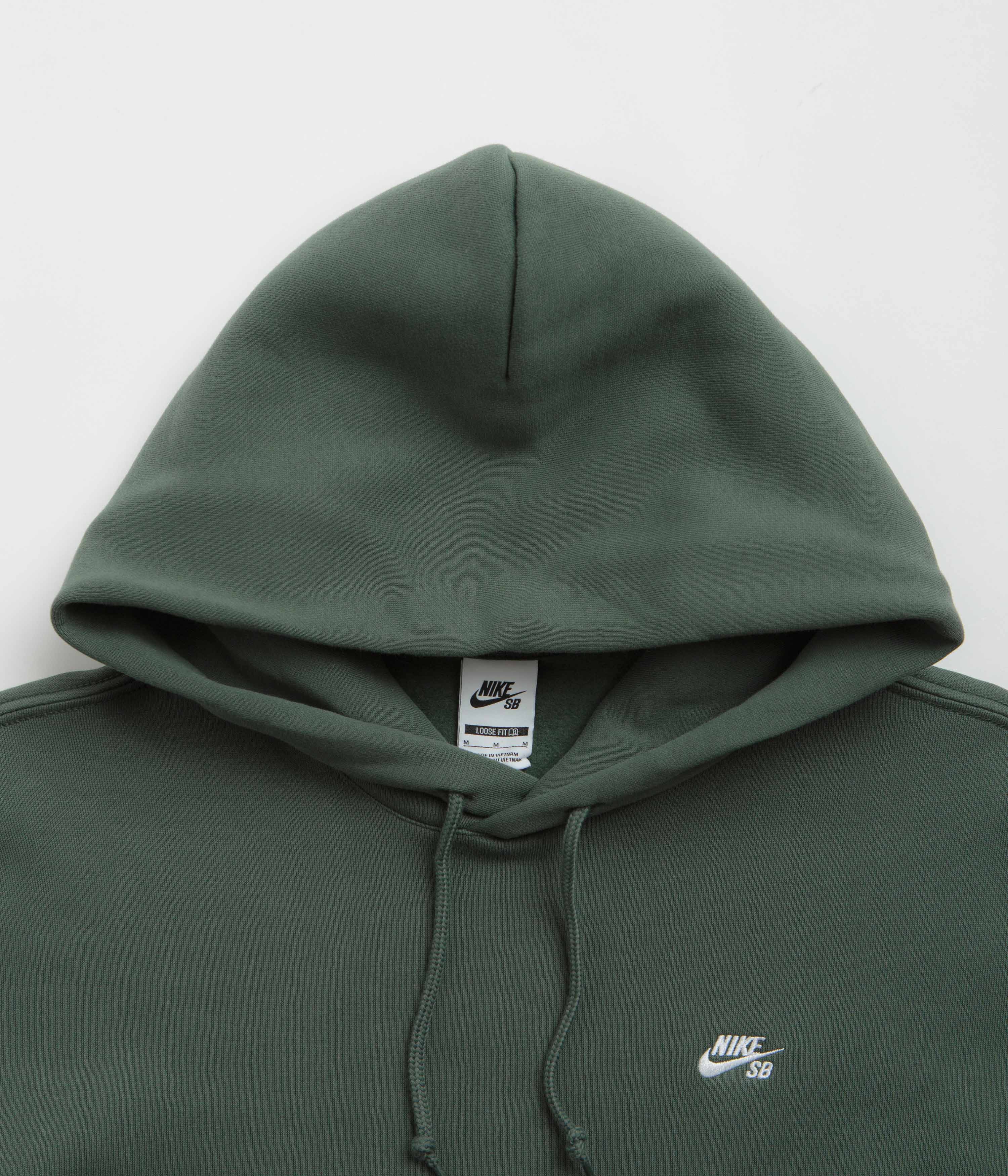 Nike SB Essential Small Logo Hoodie - Vintage Green / White - Image 4