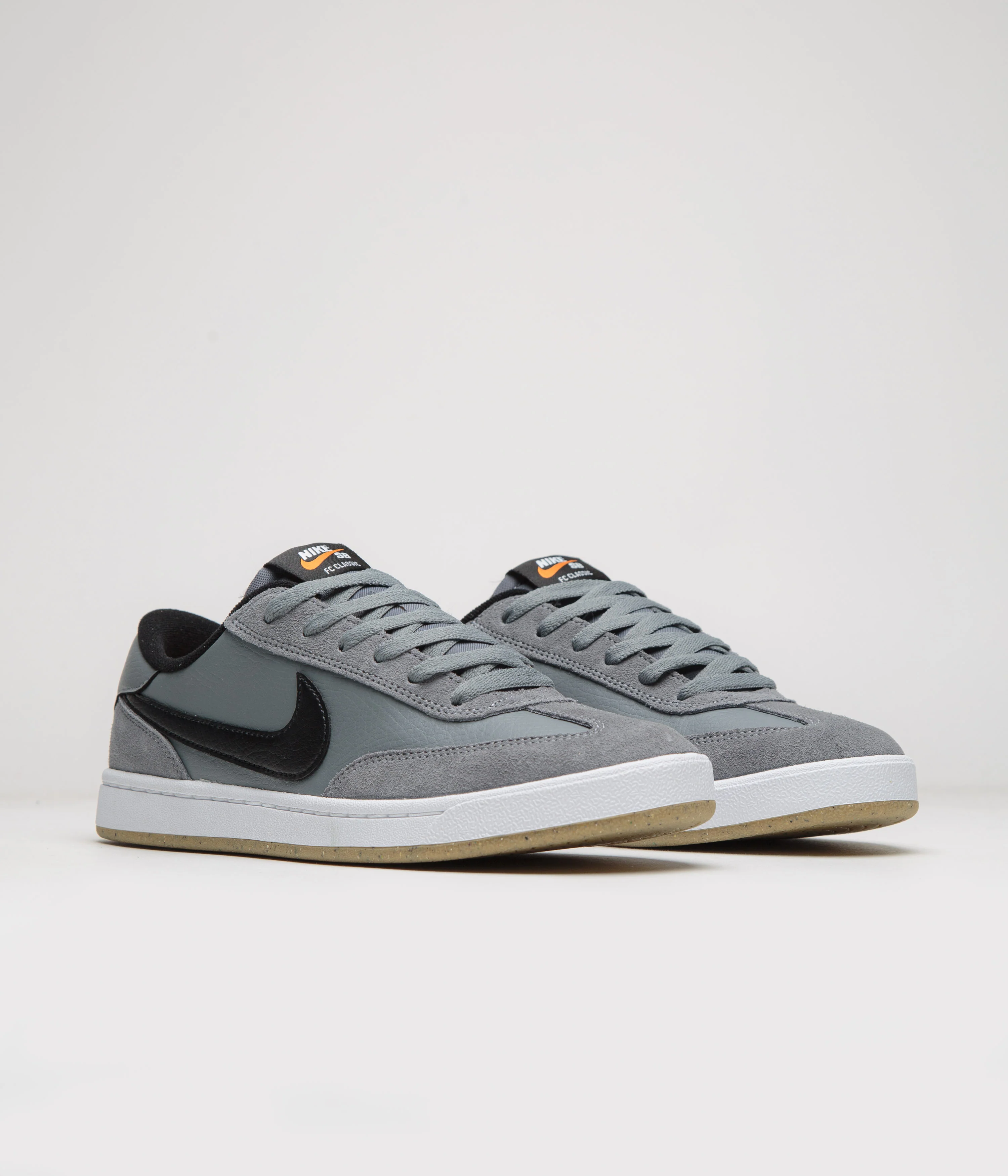 Nike SB FC Classic Shoes - Cool Grey / Black - White - Vivid Orange - Image 2