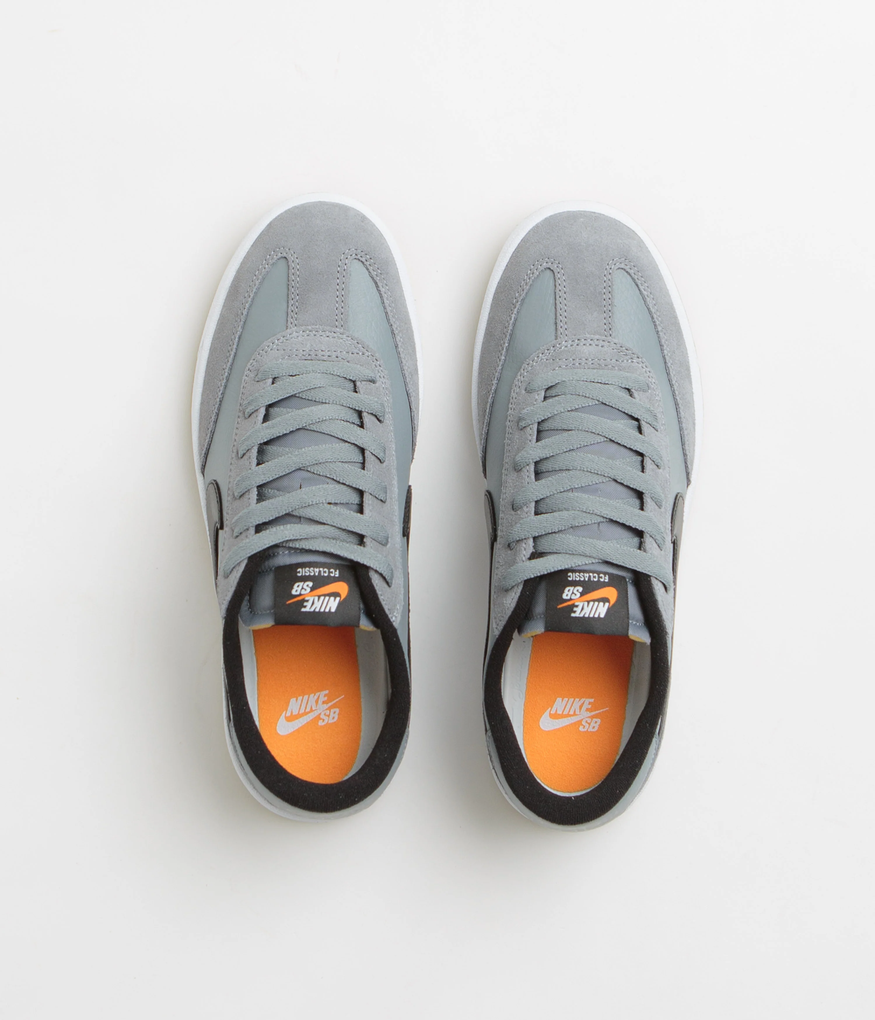 Nike SB FC Classic Shoes - Cool Grey / Black - White - Vivid Orange - Image 6