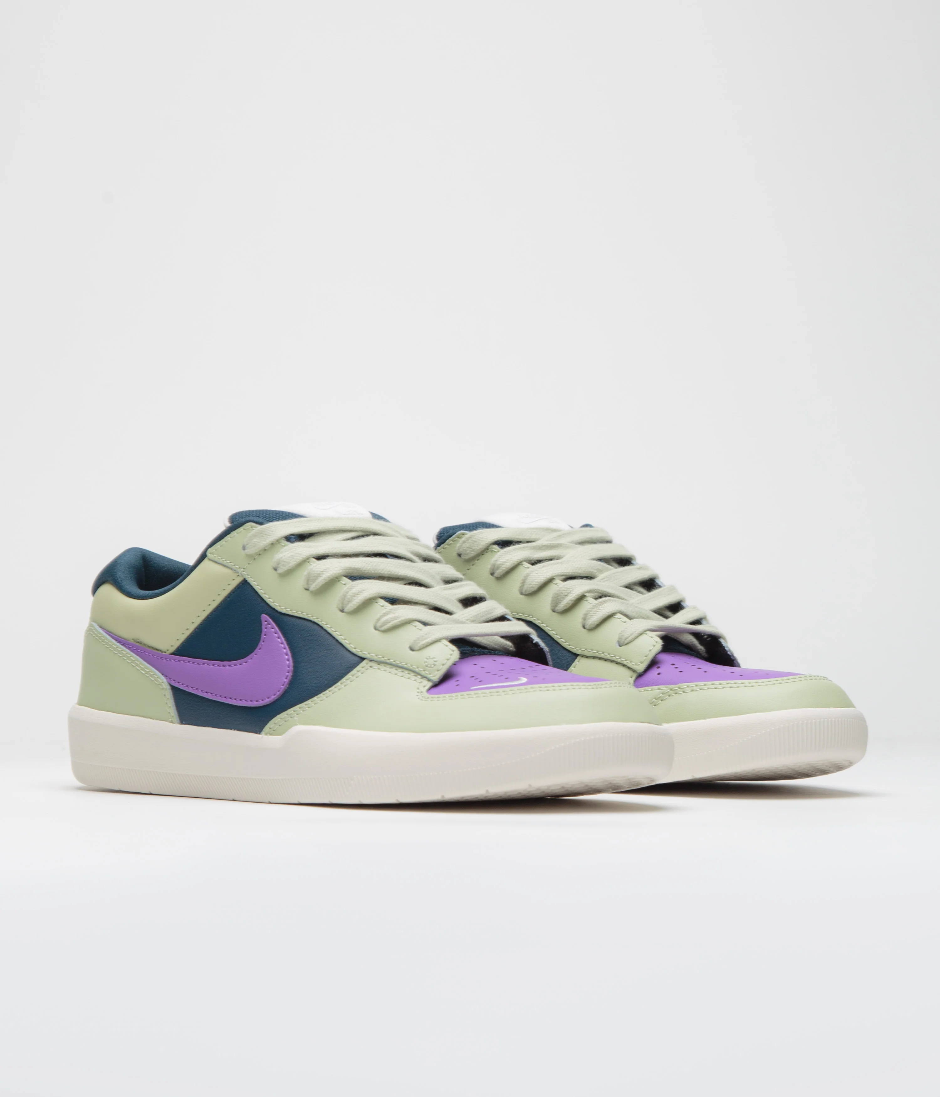Nike SB Force 58 Premium Shoes - Olive Aura / Black Raspberry - Armory Navy - Image 2