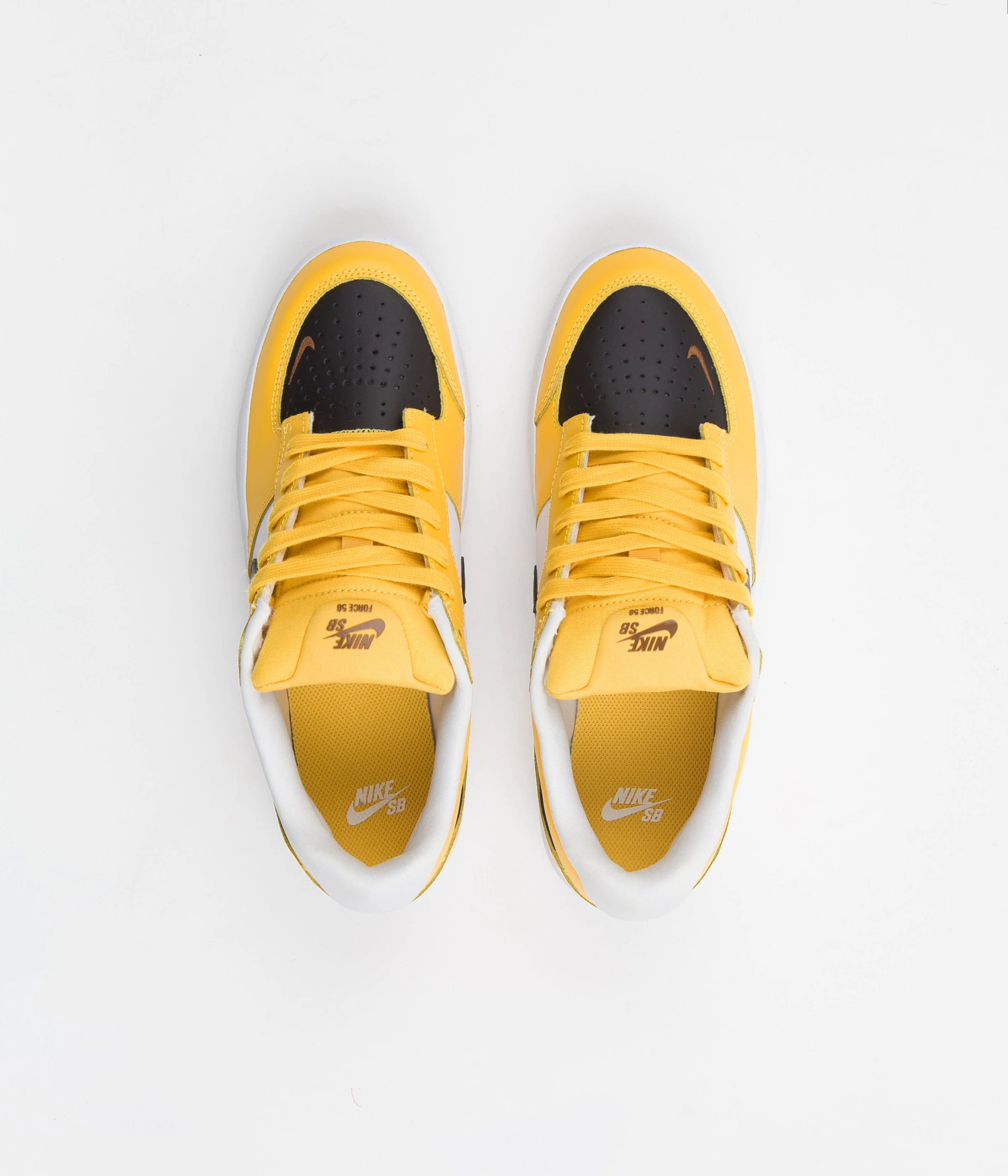Nike SB Force 58 Premium Shoes - University Gold / Black - White - Pecan - Image 7