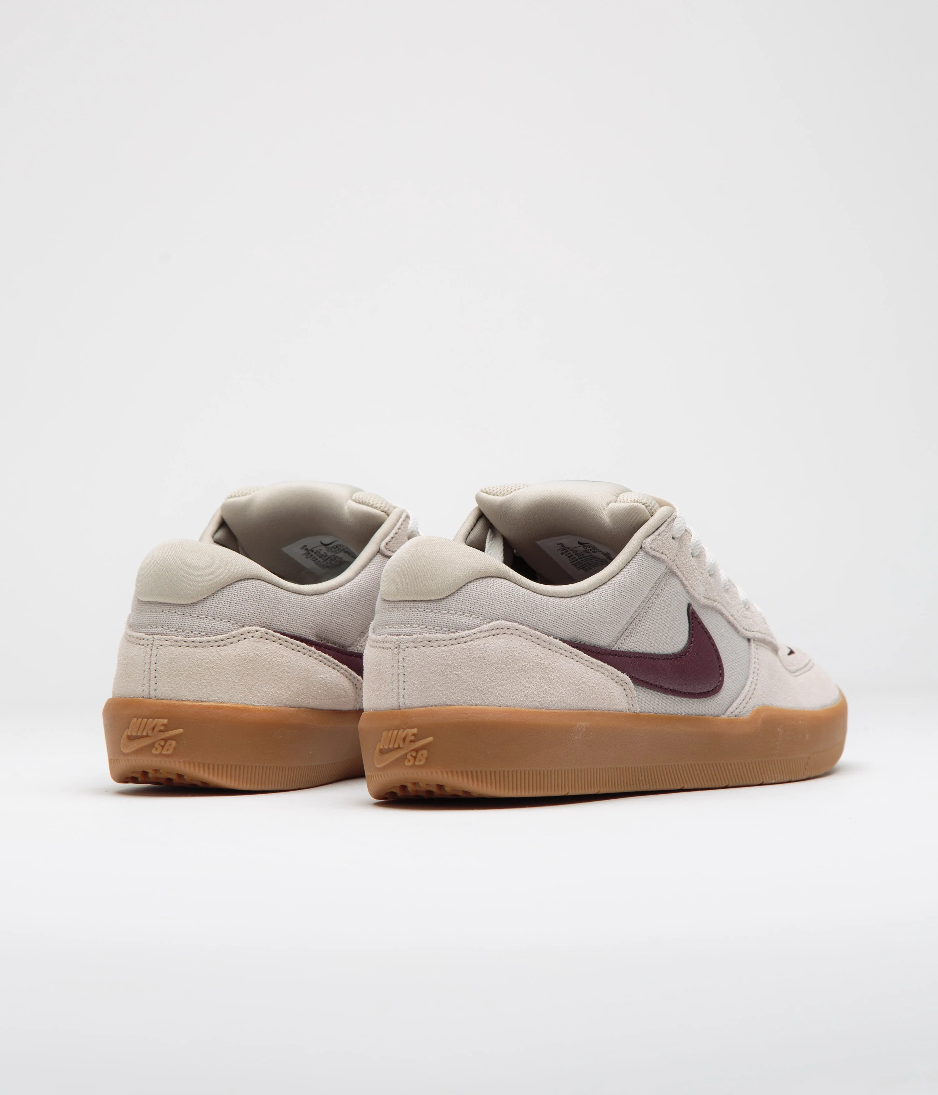 Nike SB Force 58 Shoes - Cream II / Burgundy Crush - Gum Light Brown - Image 4