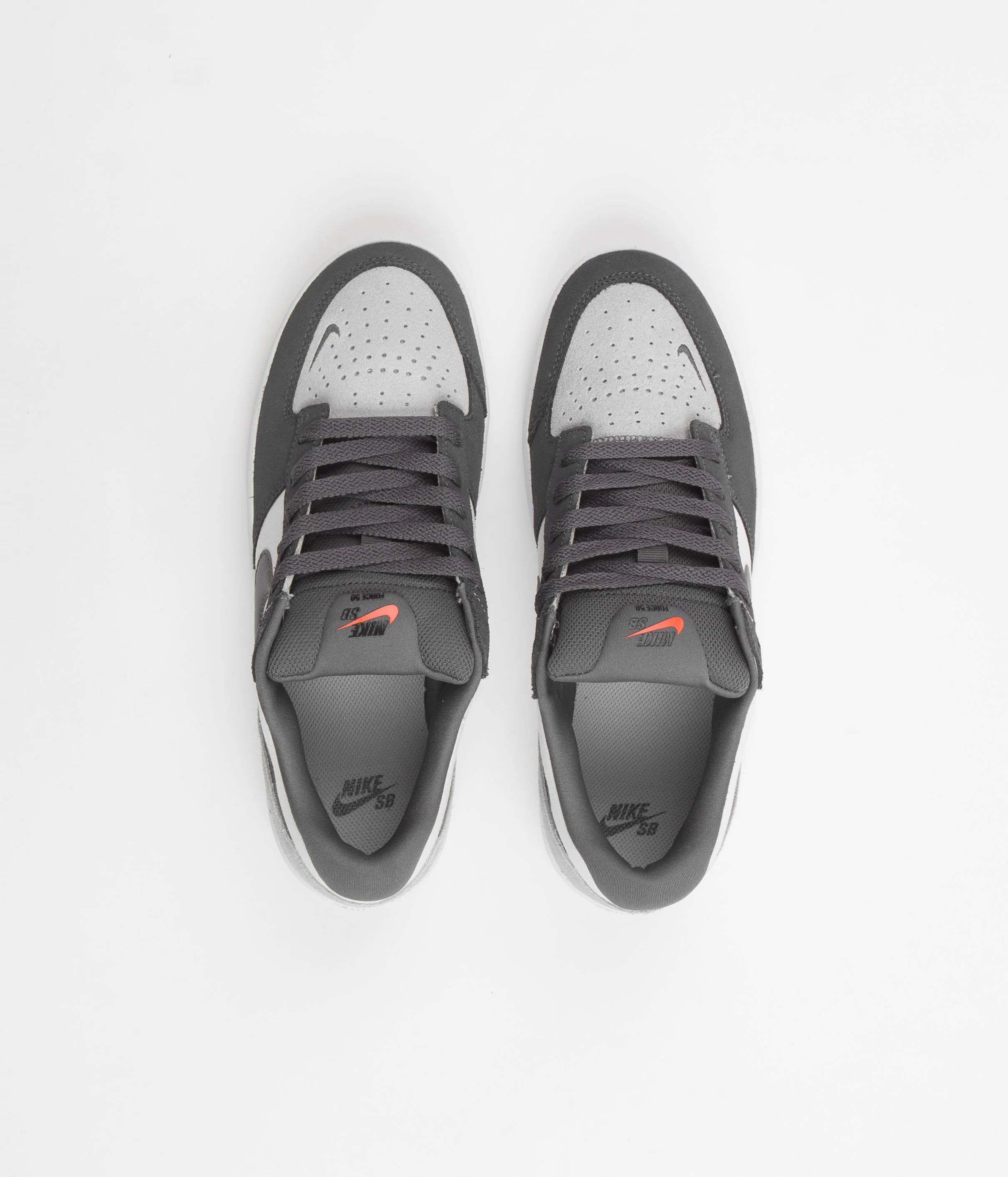 Nike SB Force 58 Shoes - Dark Grey / Dark Grey - White - Wolf Grey - Image 7