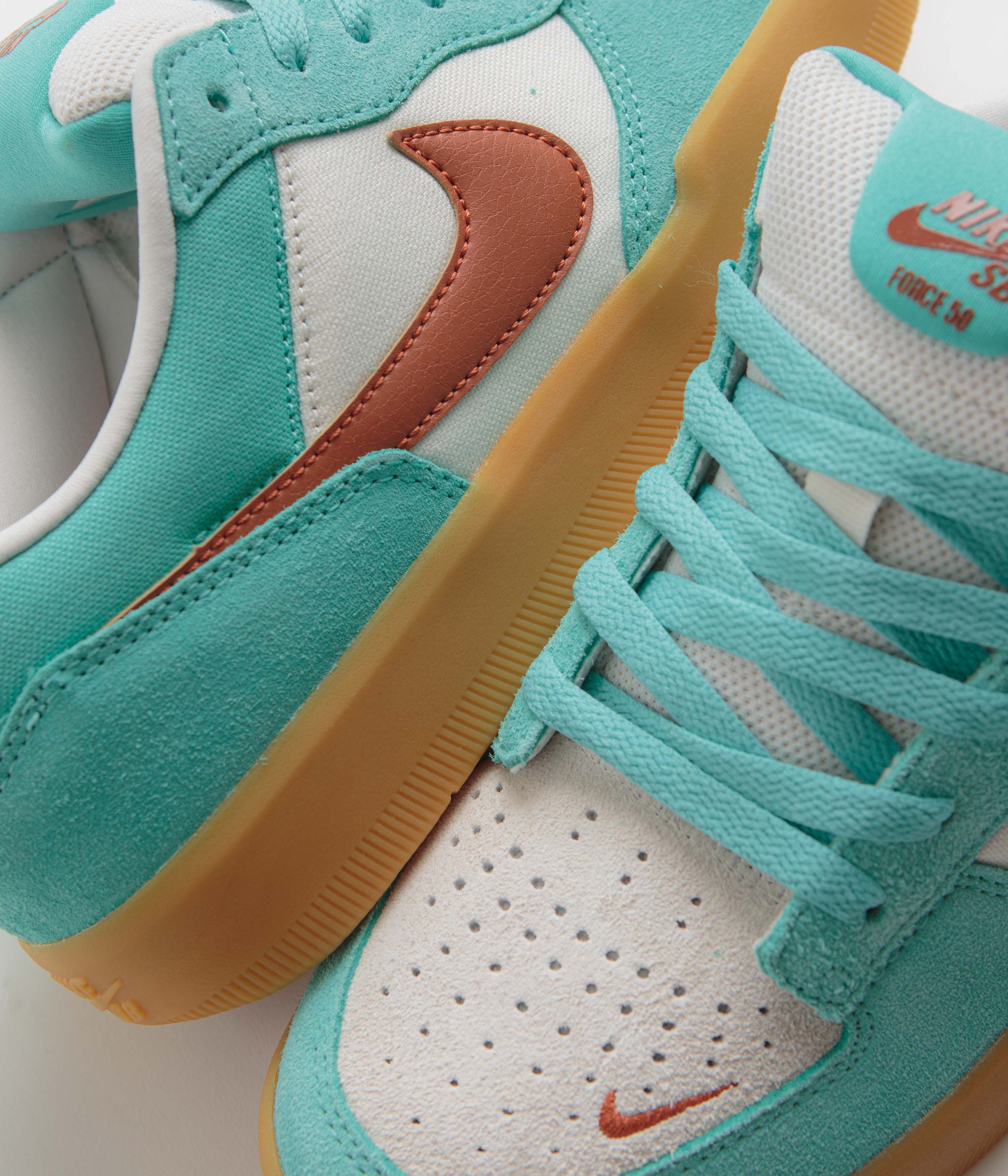 Nike SB Force 58 Shoes - Green Frost / Dark Russet - Phantom - Image 3