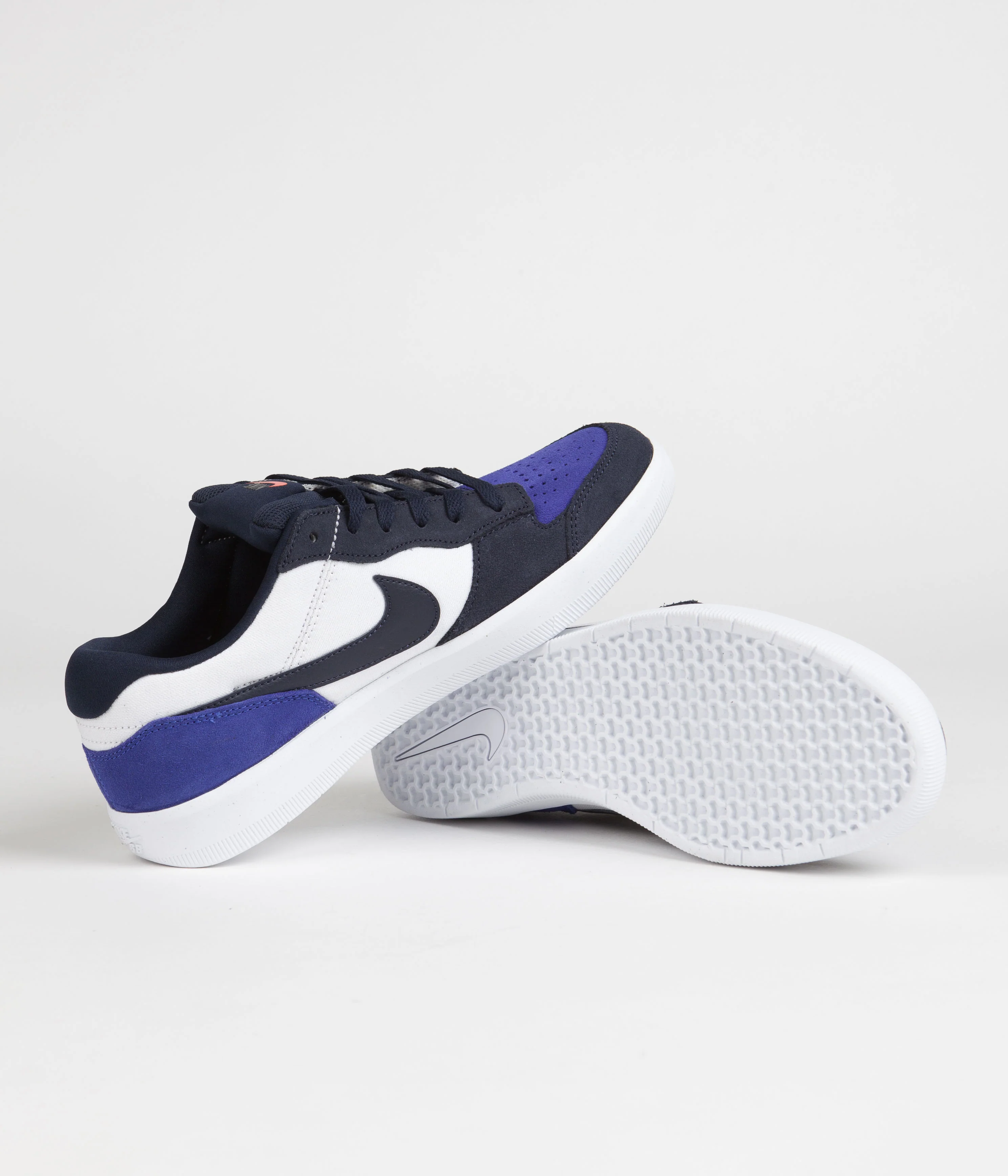 Nike SB Force 58 Shoes - Obsidian / Obsidian - White - Hyper Royal - Image 5