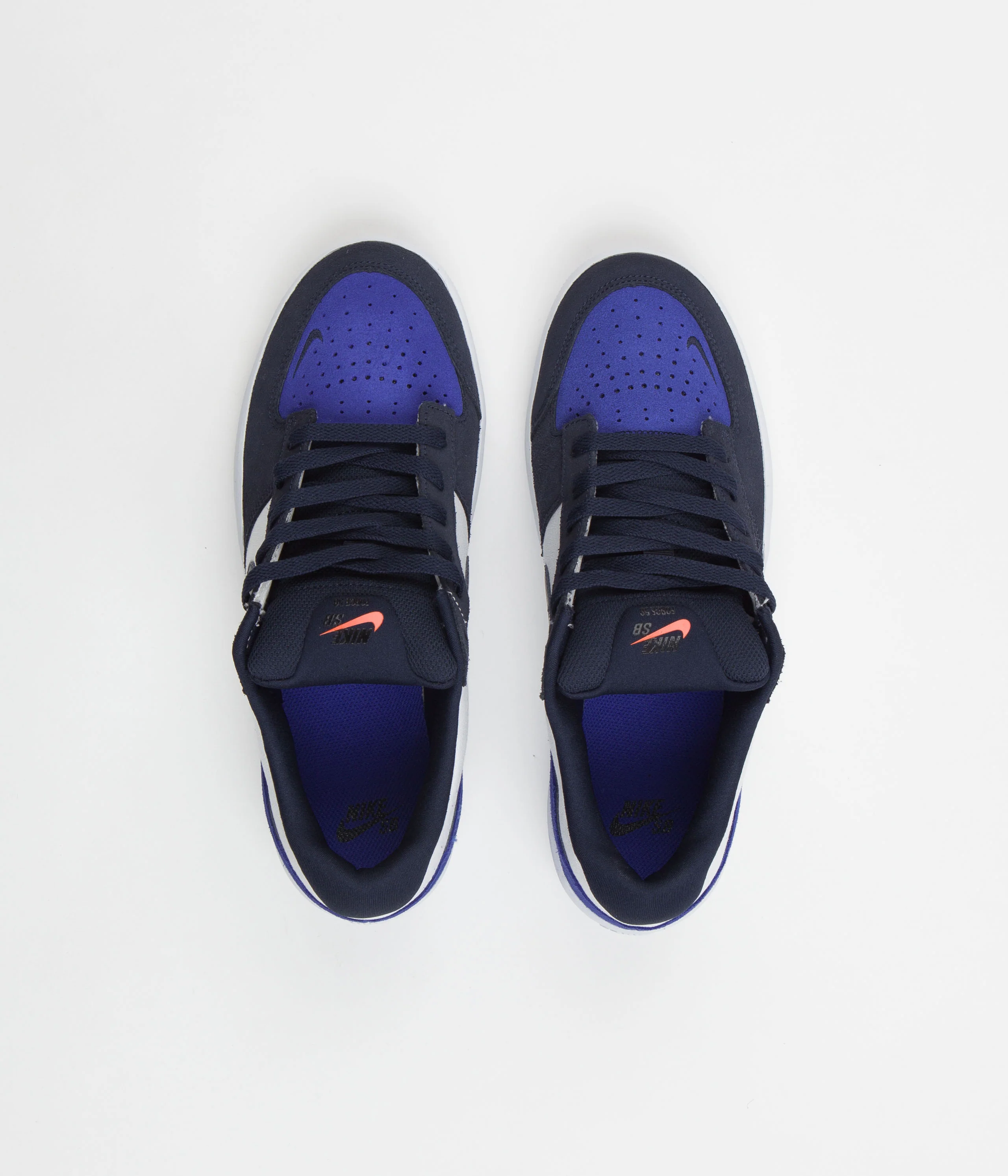 Nike SB Force 58 Shoes - Obsidian / Obsidian - White - Hyper Royal - Image 7