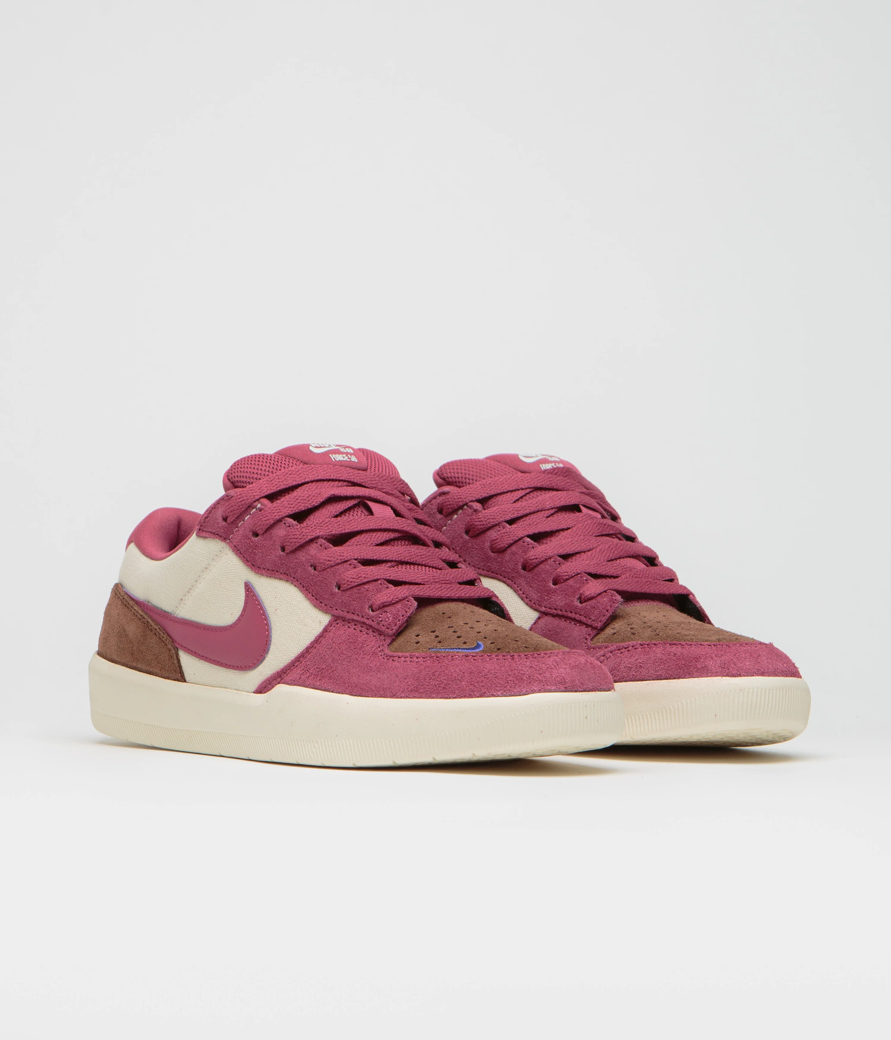 Nike SB Force 58 Shoes - Pale Ivory / Sweet Beet - Fauna Brown - Image 2