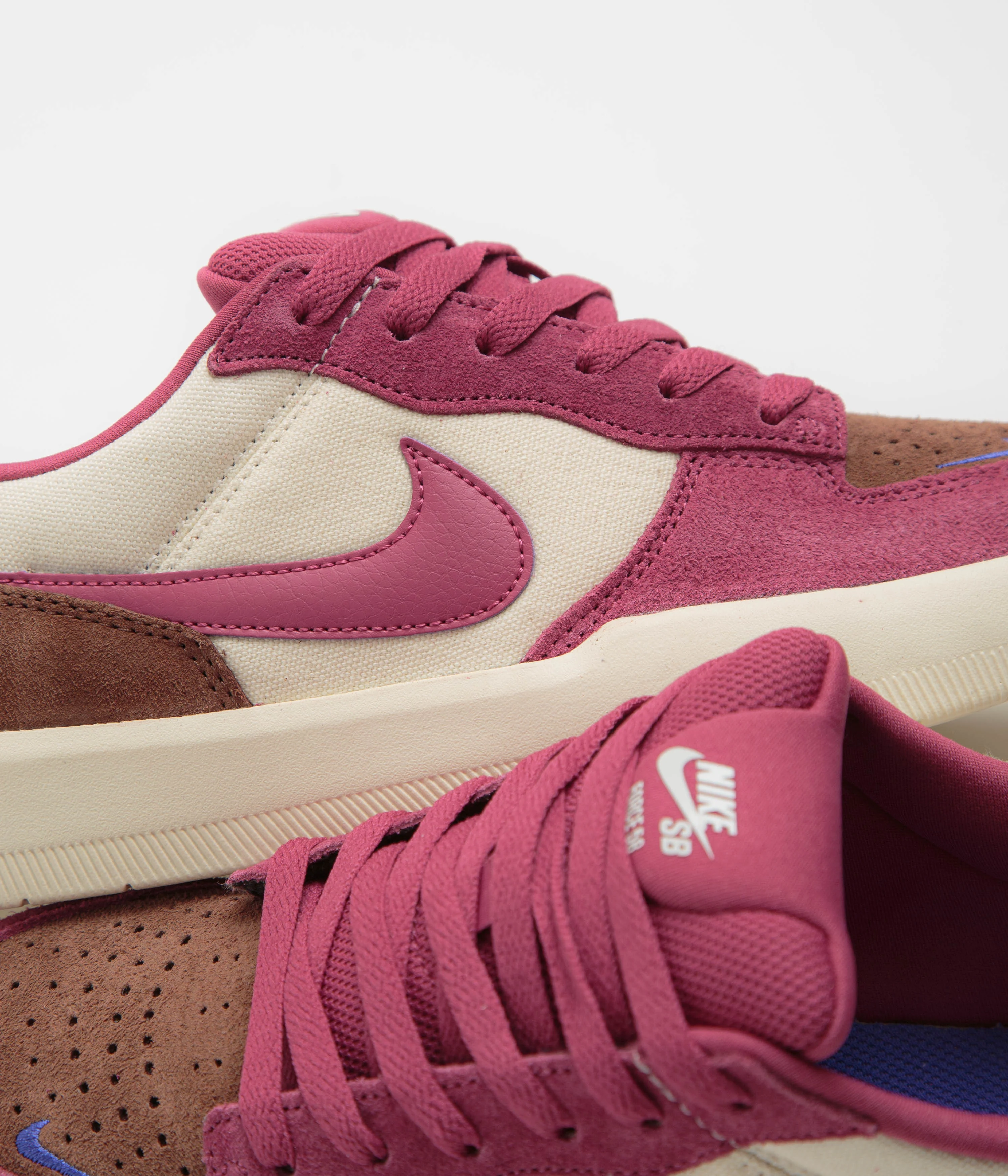 Nike SB Force 58 Shoes - Pale Ivory / Sweet Beet - Fauna Brown - Image 4