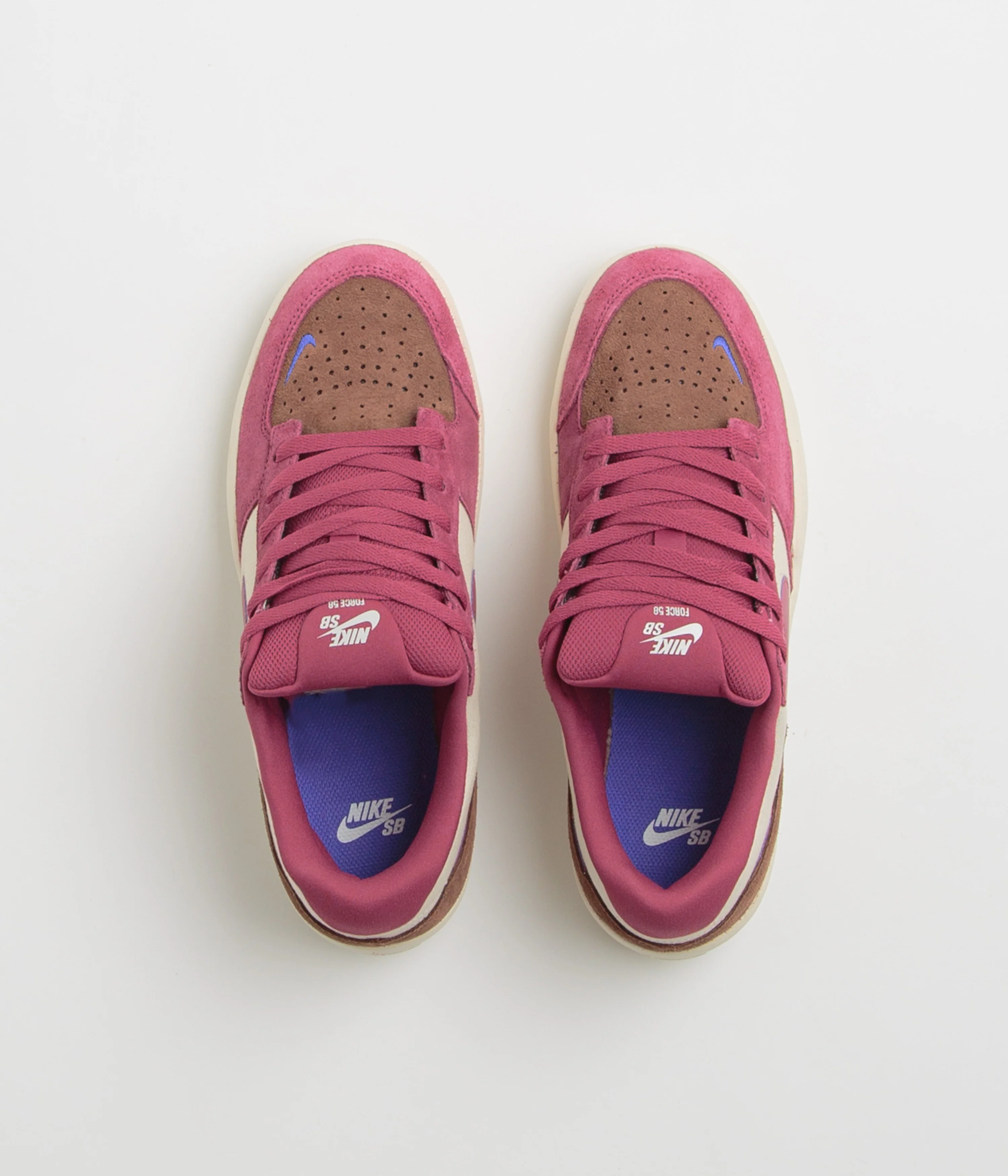 Nike SB Force 58 Shoes - Pale Ivory / Sweet Beet - Fauna Brown - Image 7